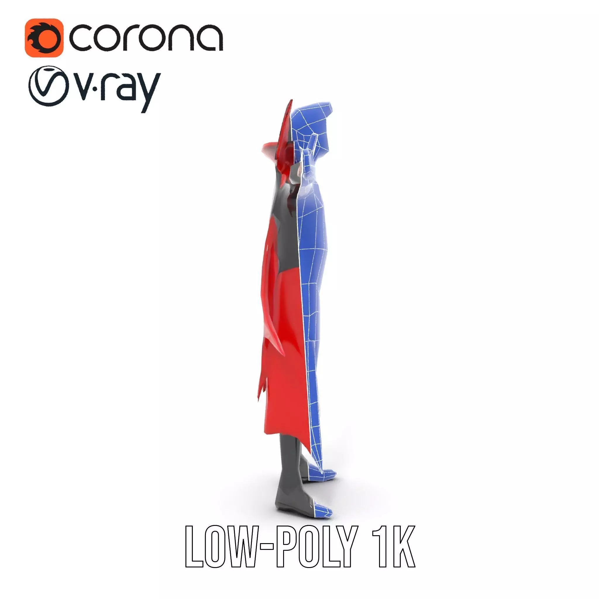 Vampire Character with Red Cape Model Pack Low-poly 3D model_22