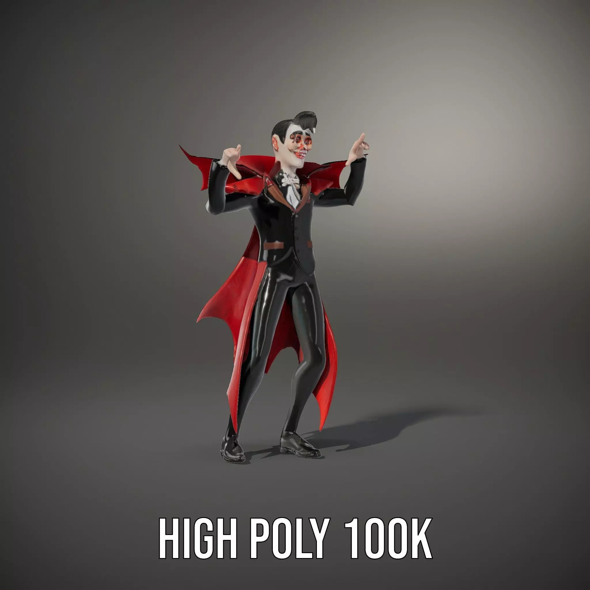 Vampire Character with Red Cape Model Pack Low-poly 3D model_34