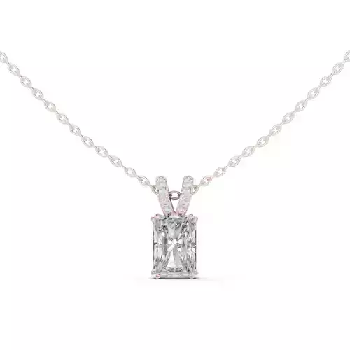 Radiant Cut Diamond Pendant Woman Necklace 3dm STL Video
