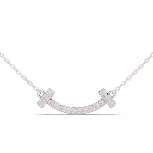 Round Diamond Smiley Pendant Woman Necklace 3dm STL Video