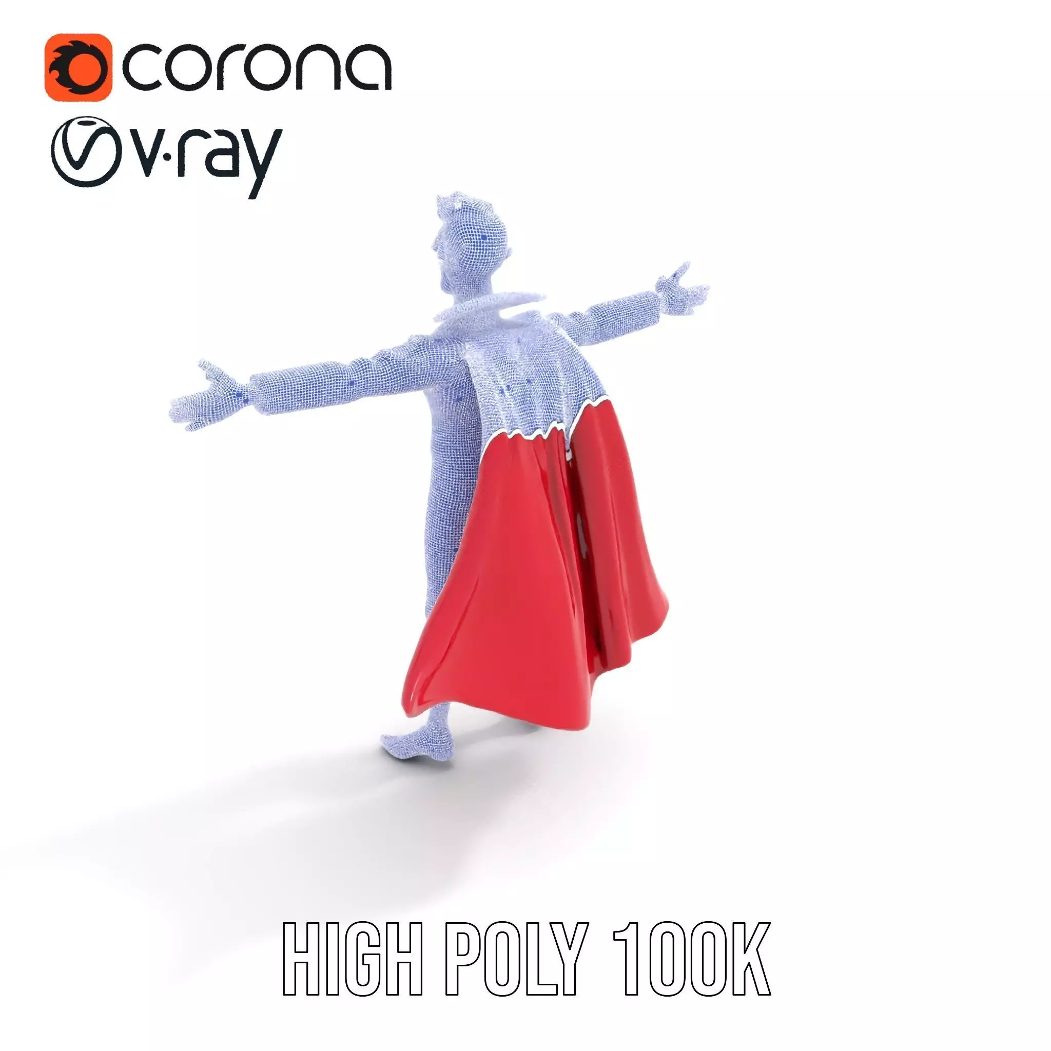 Charming Vampire Character Model Pack with Cape Low-poly 3D model_31