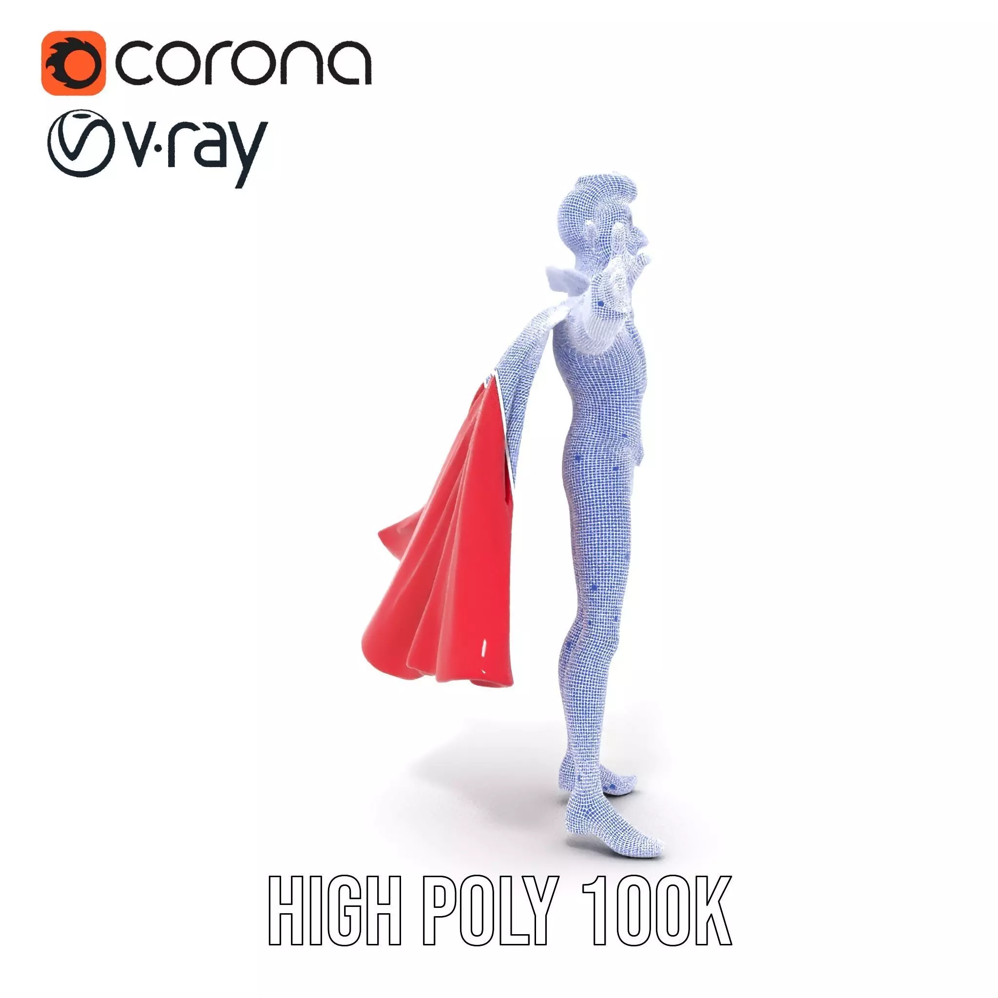 Charming Vampire Character Model Pack with Cape Low-poly 3D model_25