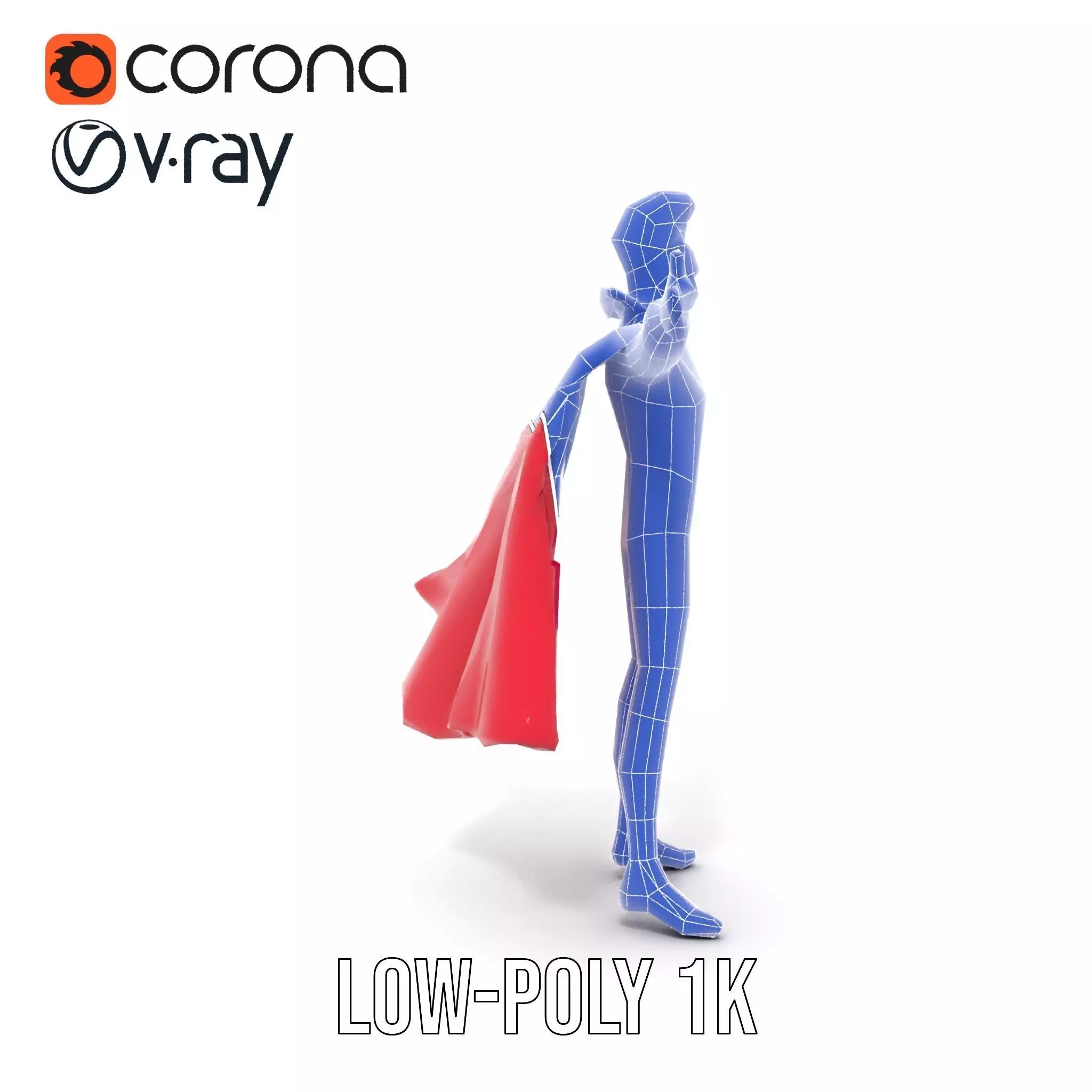 Charming Vampire Character Model Pack with Cape Low-poly 3D model_27