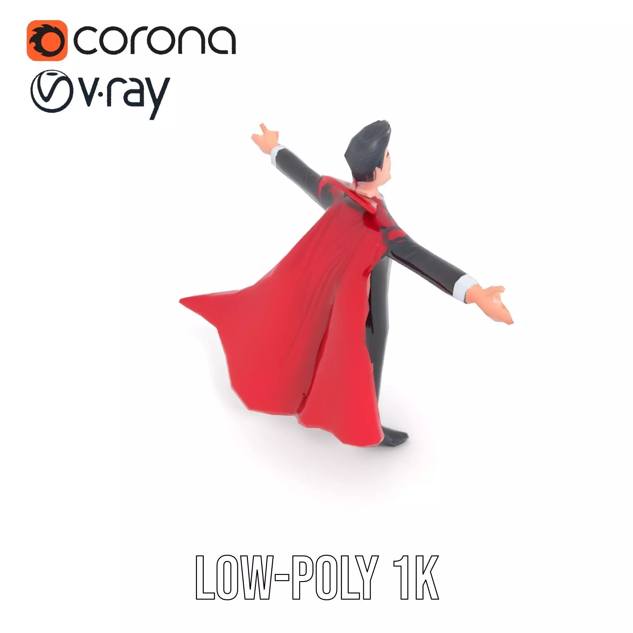 Charming Vampire Character Model Pack with Cape Low-poly 3D model_11