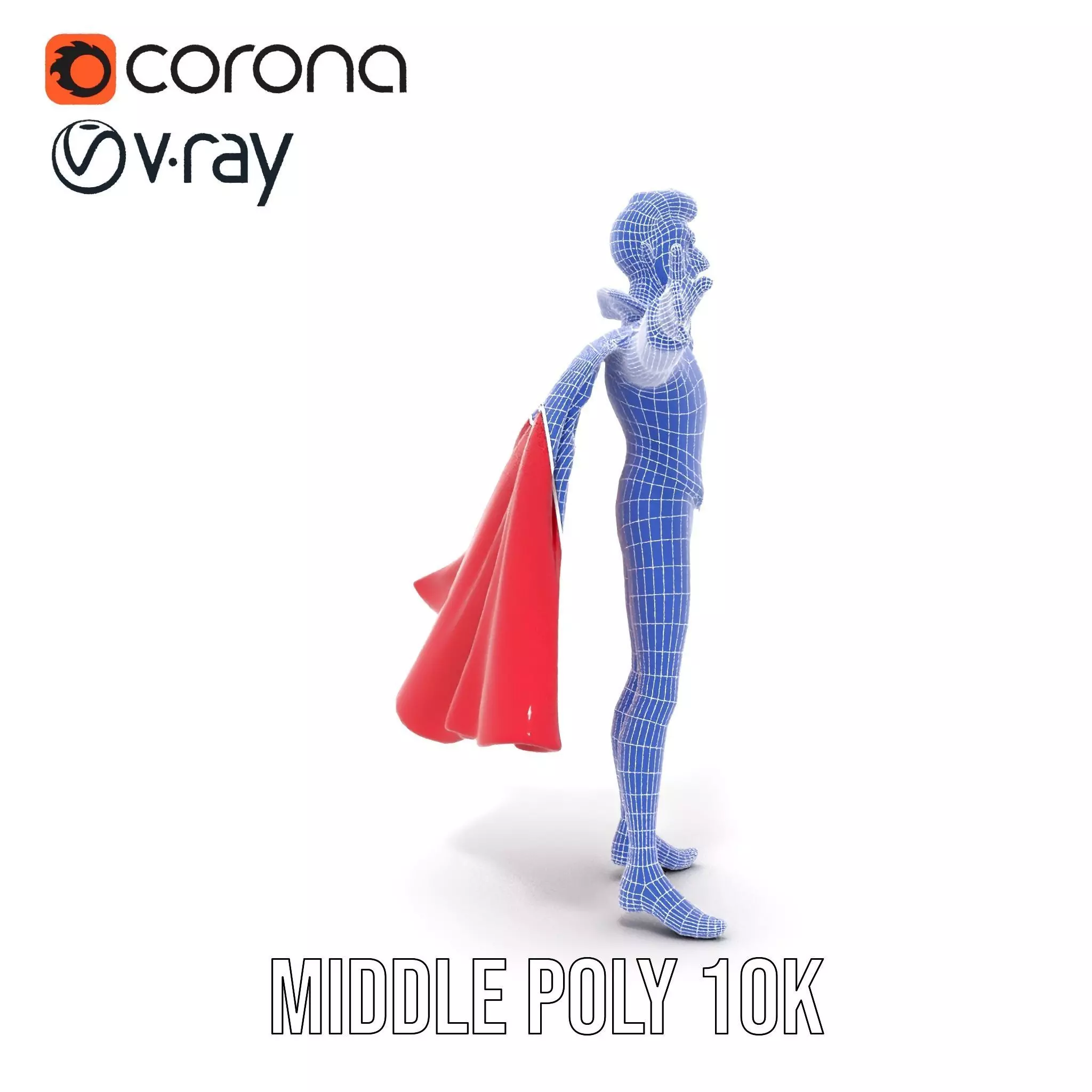 Charming Vampire Character Model Pack with Cape Low-poly 3D model_23