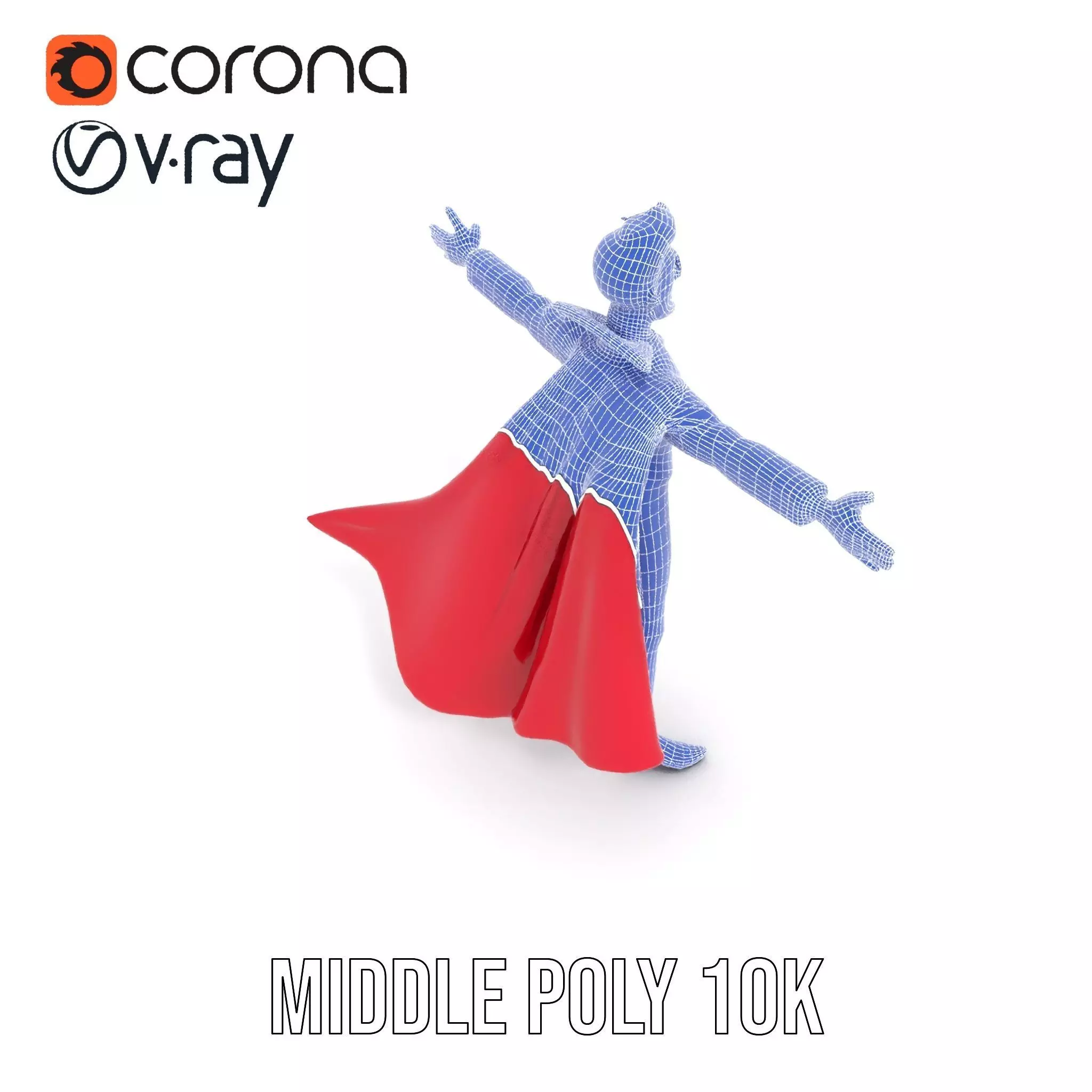 Charming Vampire Character Model Pack with Cape Low-poly 3D model_29