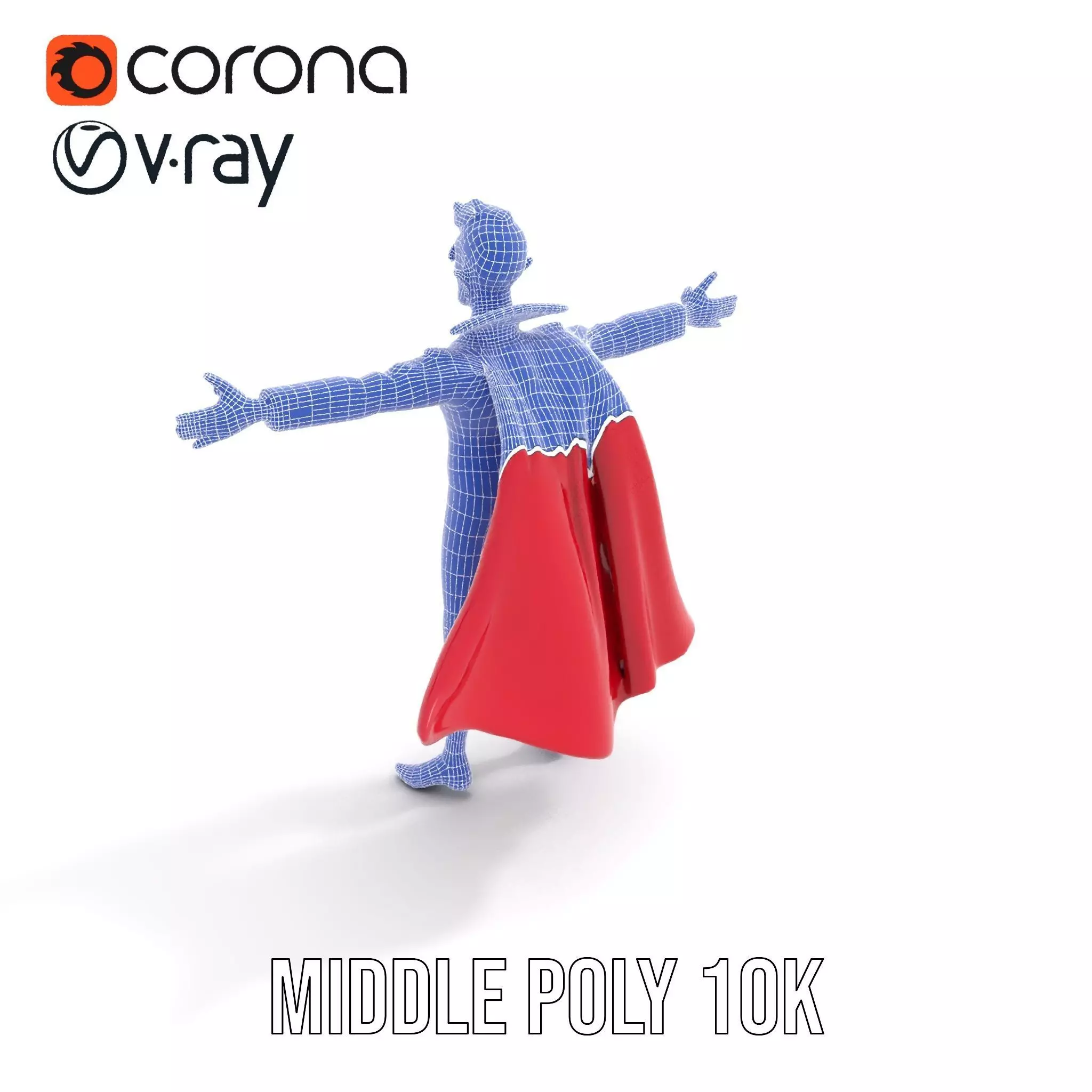 Charming Vampire Character Model Pack with Cape Low-poly 3D model_13