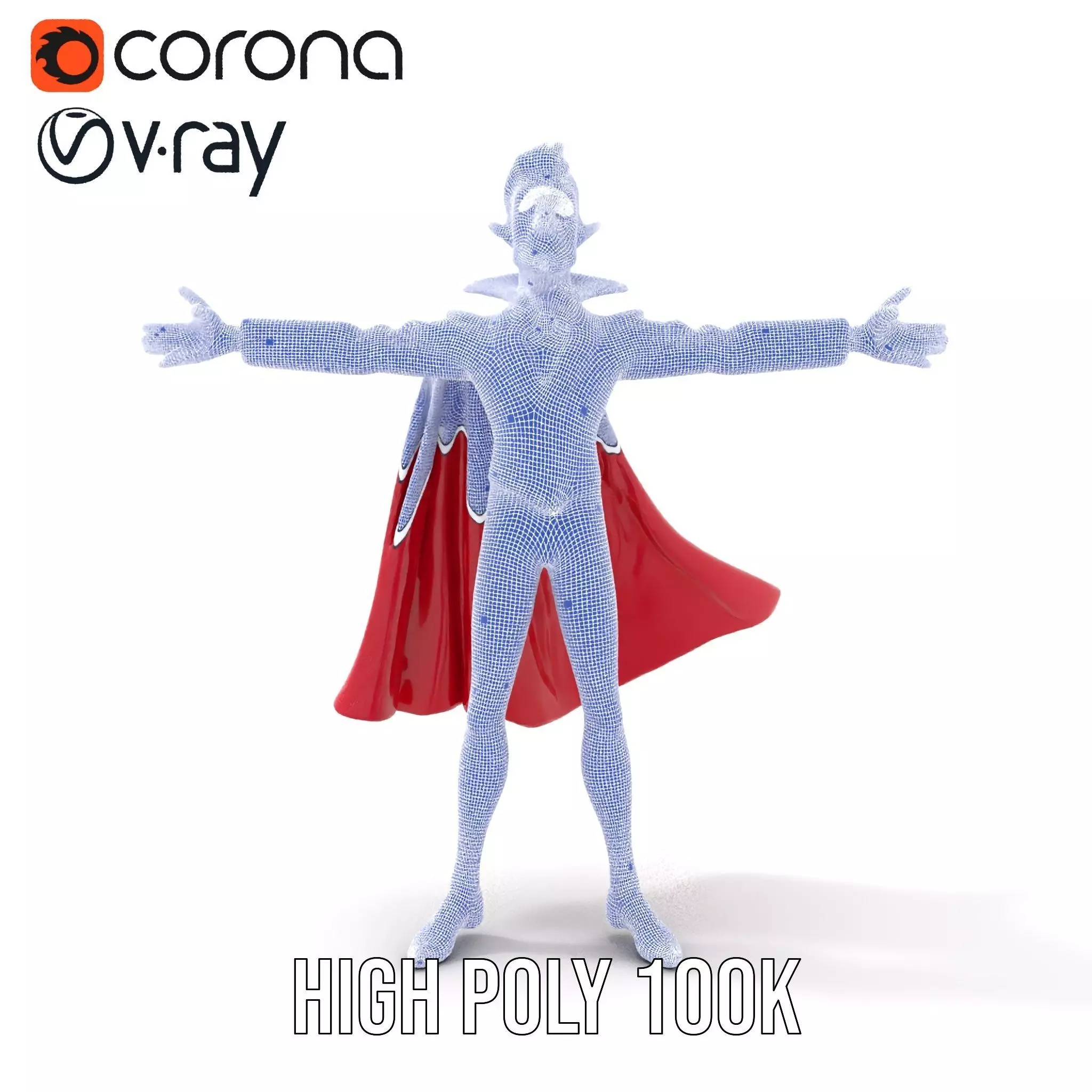 Charming Vampire Character Model Pack with Cape Low-poly 3D model_28