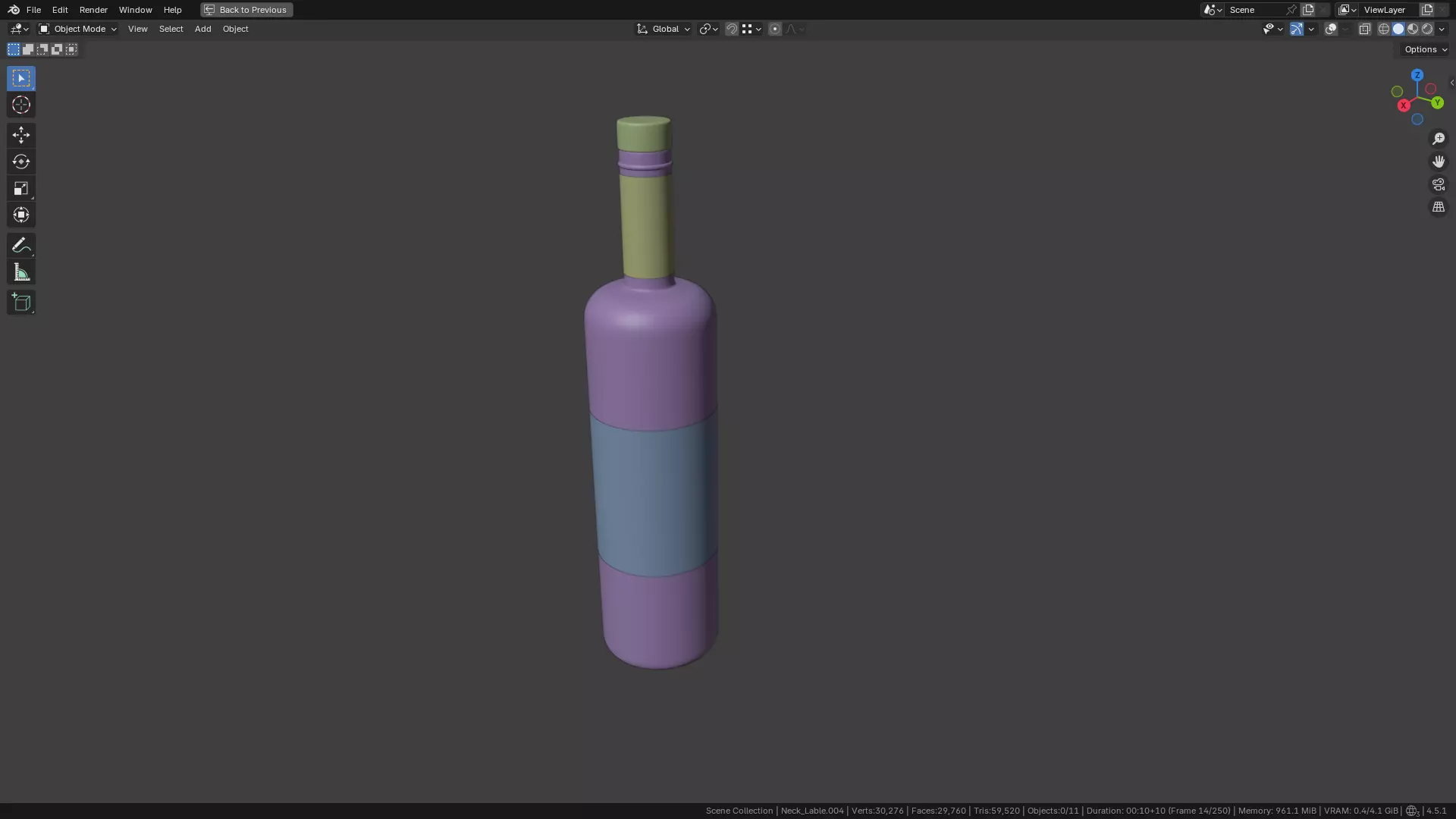 White Wine Bottle 3D model_15