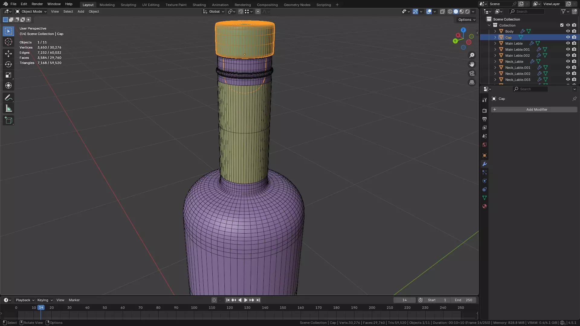 White Wine Bottle 3D model_22