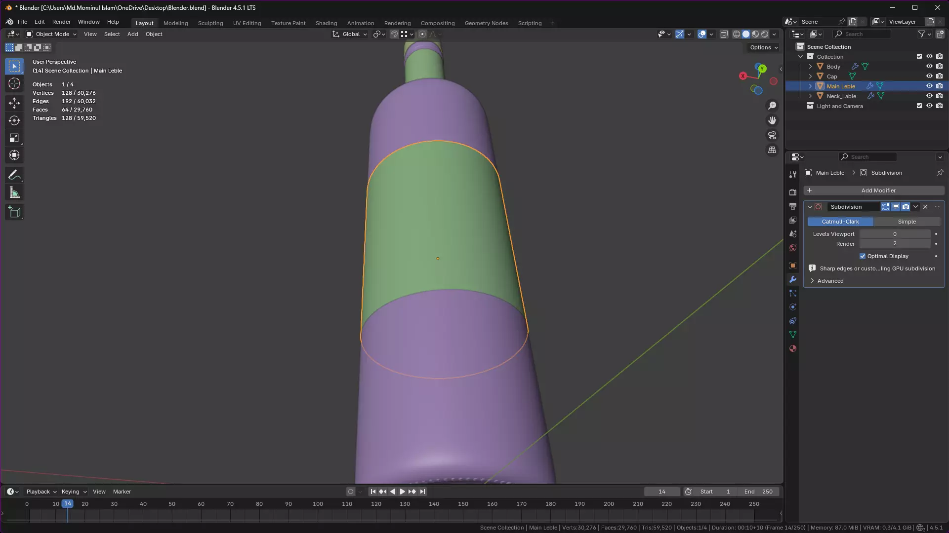 White Wine Bottle 3D model_37