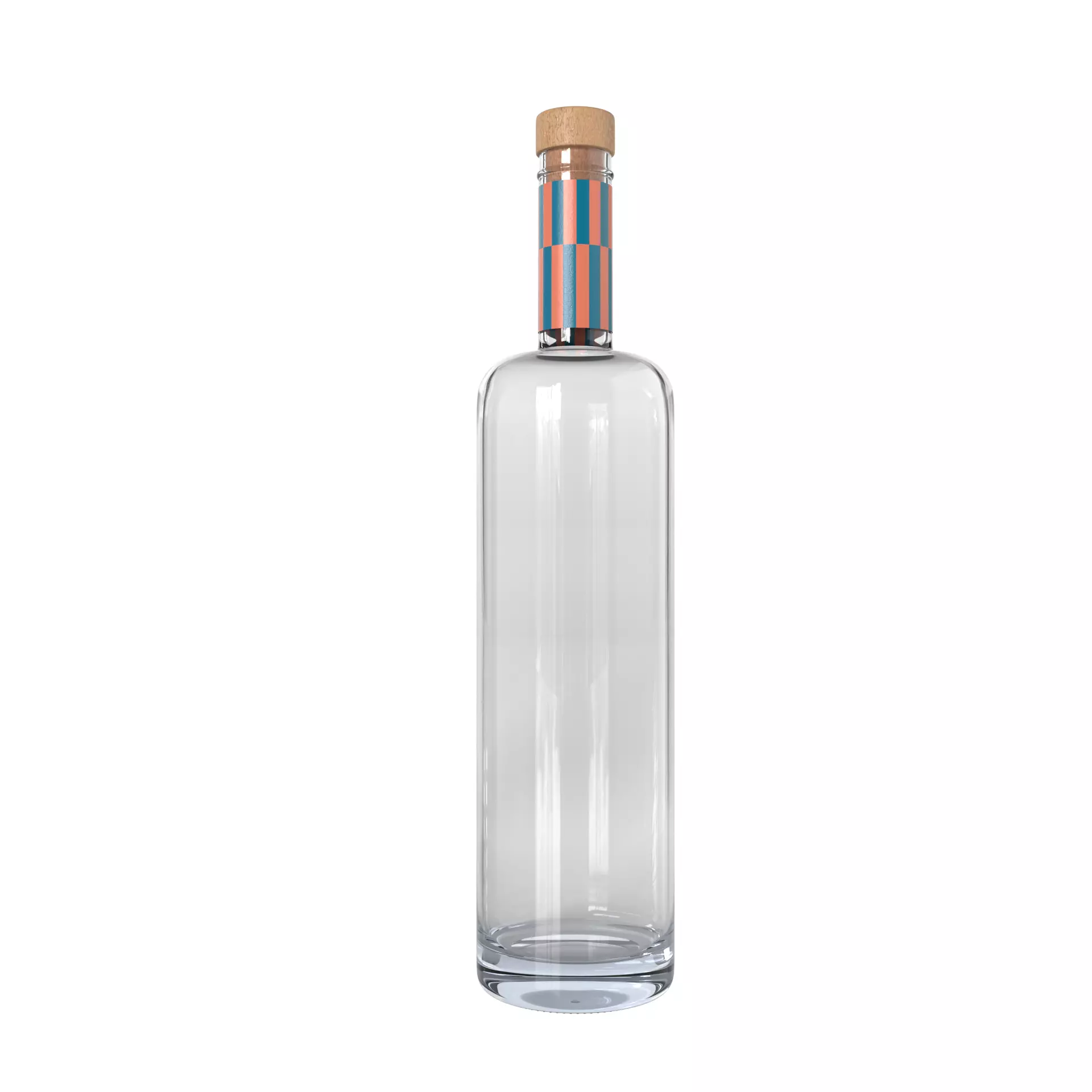 White Wine Bottle 3D model_3