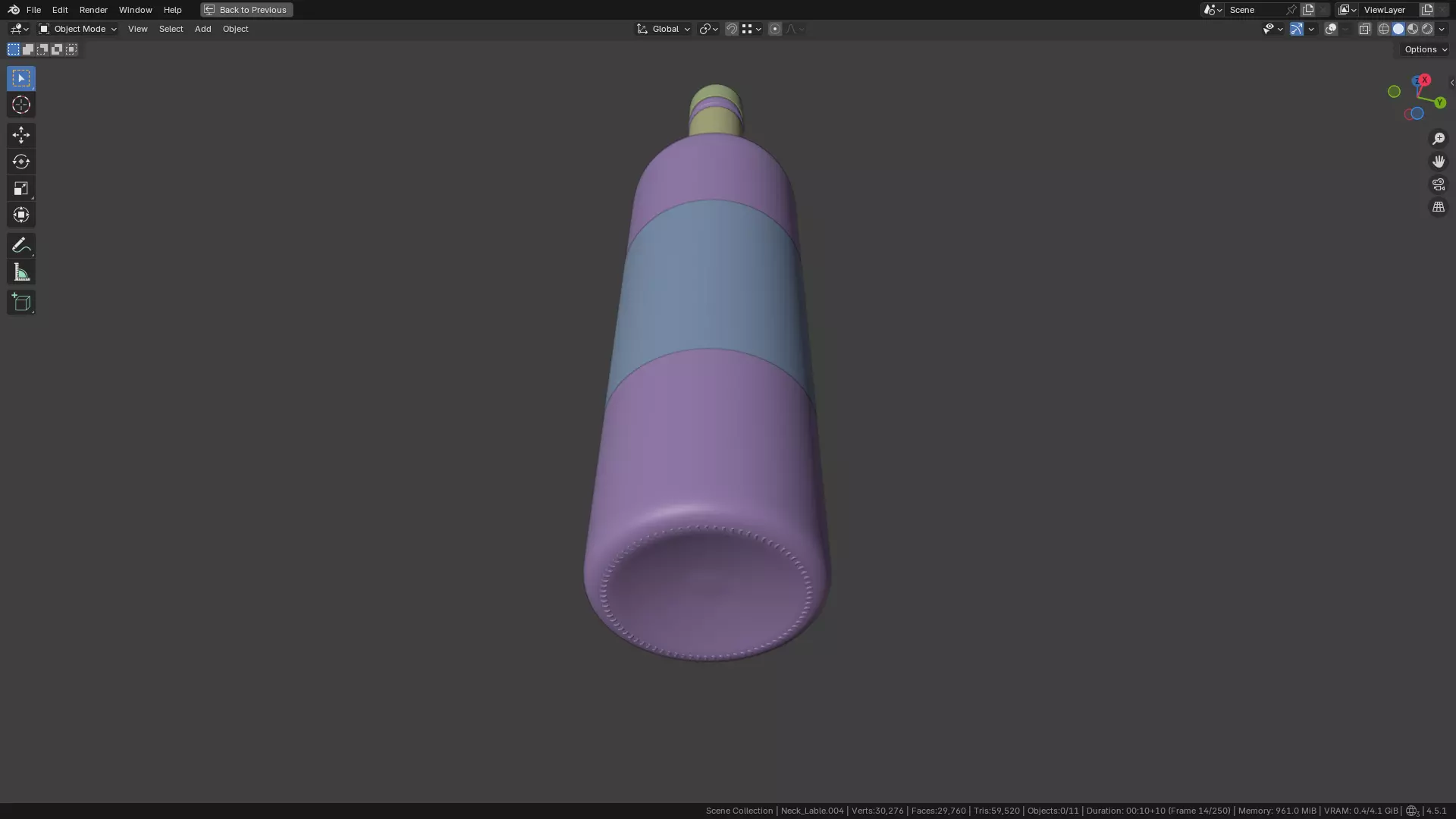 White Wine Bottle 3D model_10