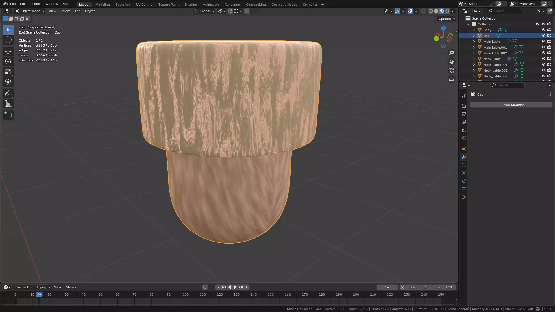 White Wine Bottle 3D model_23