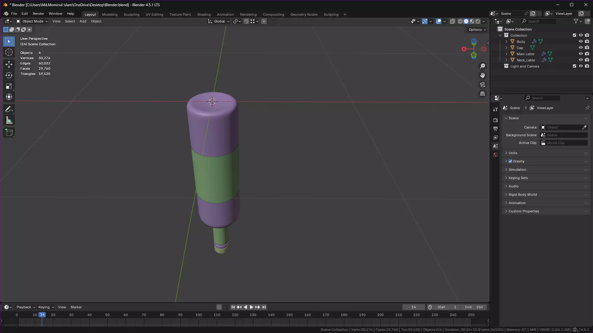 White Wine Bottle 3D model_30