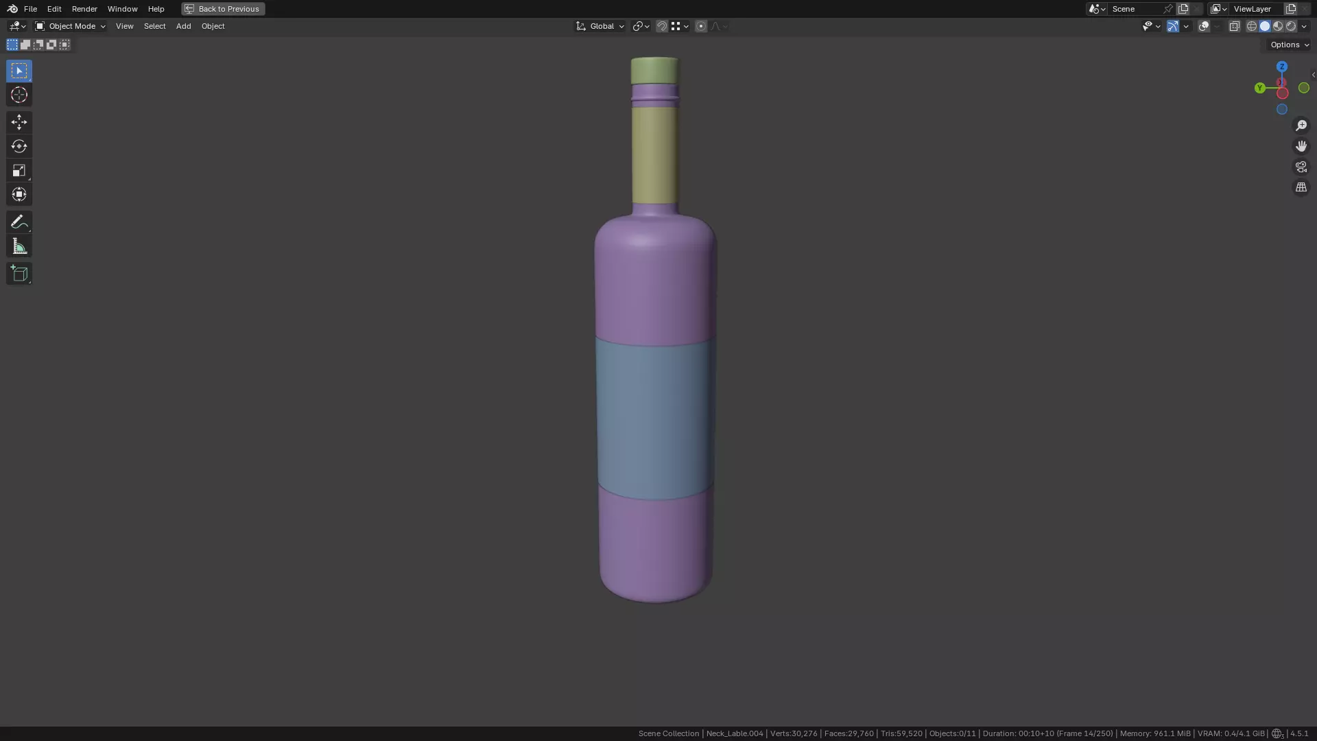 White Wine Bottle 3D model_9