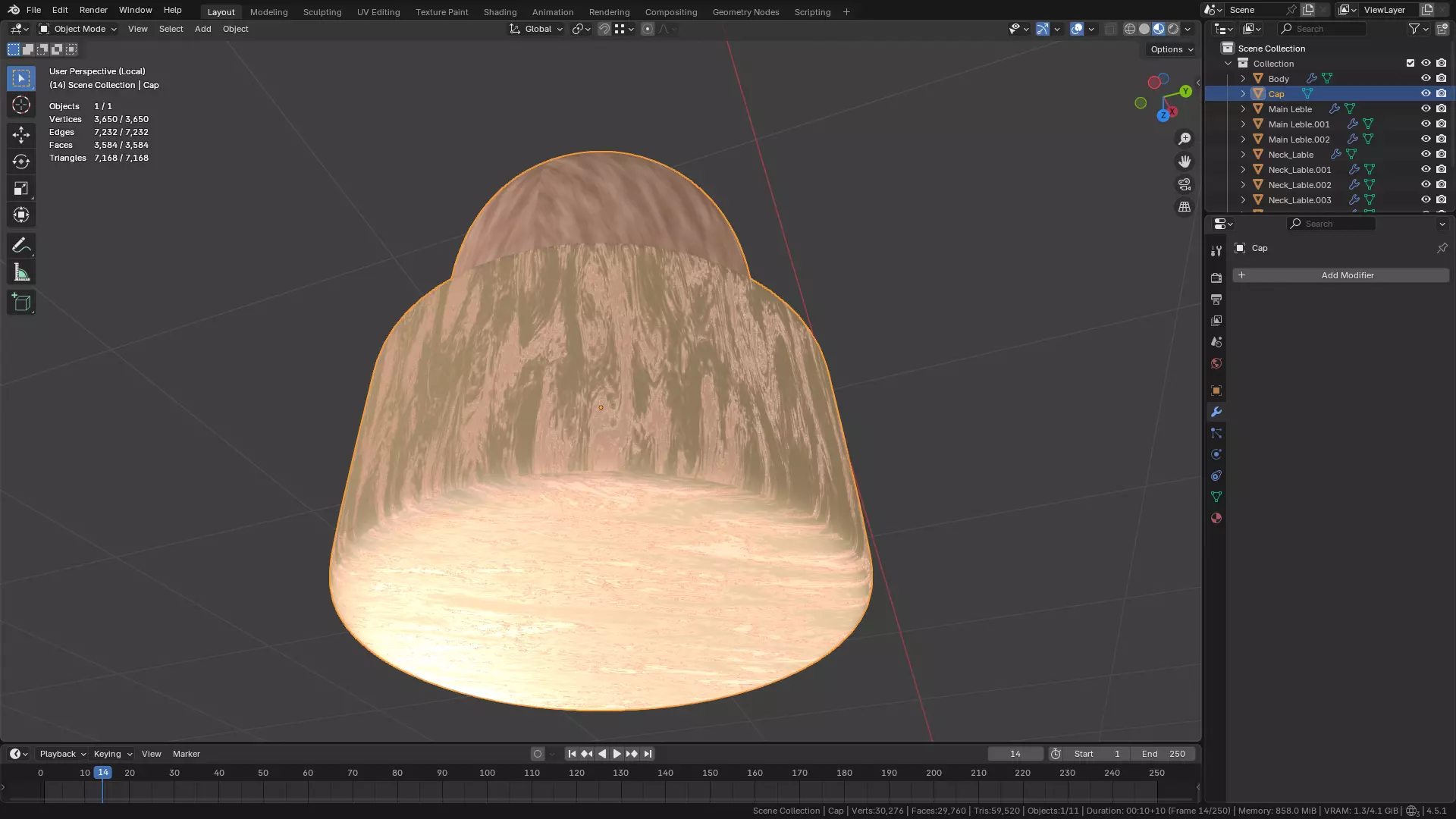 White Wine Bottle 3D model_28