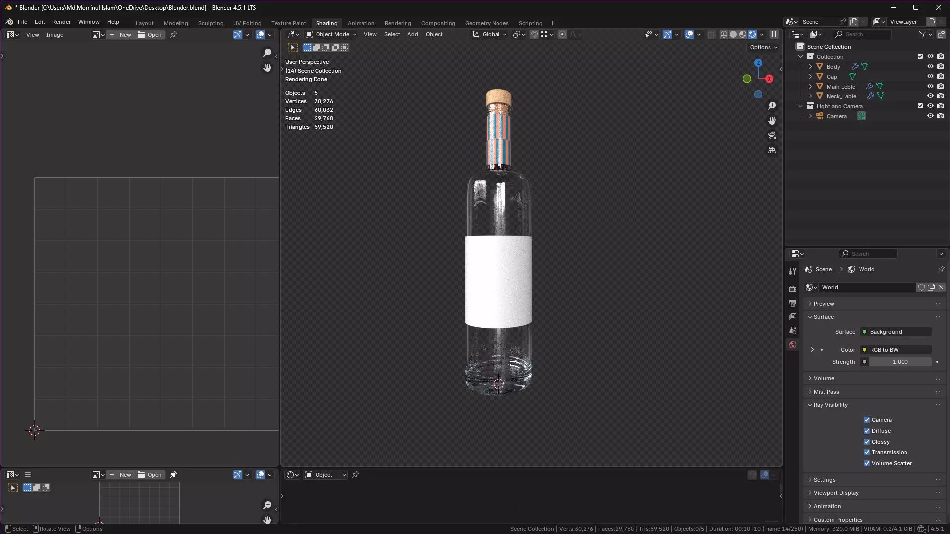 White Wine Bottle 3D model_40