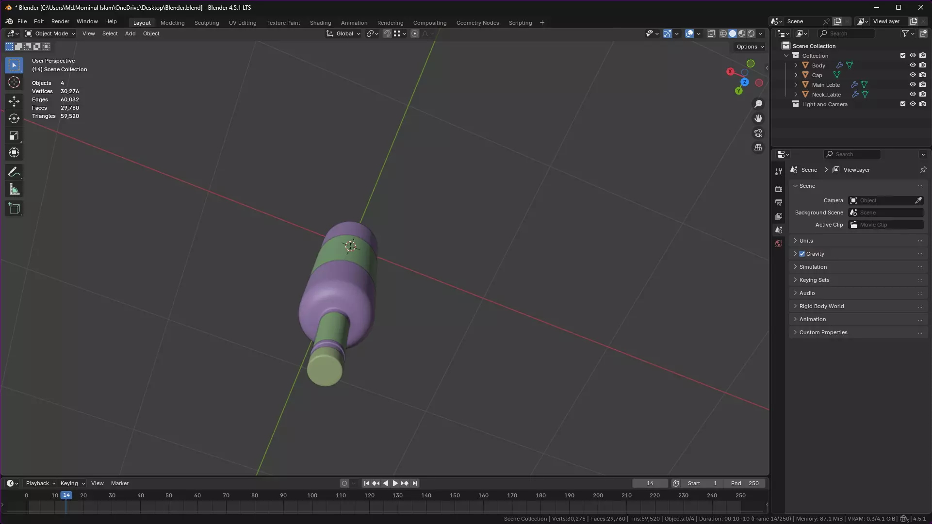 White Wine Bottle 3D model_32