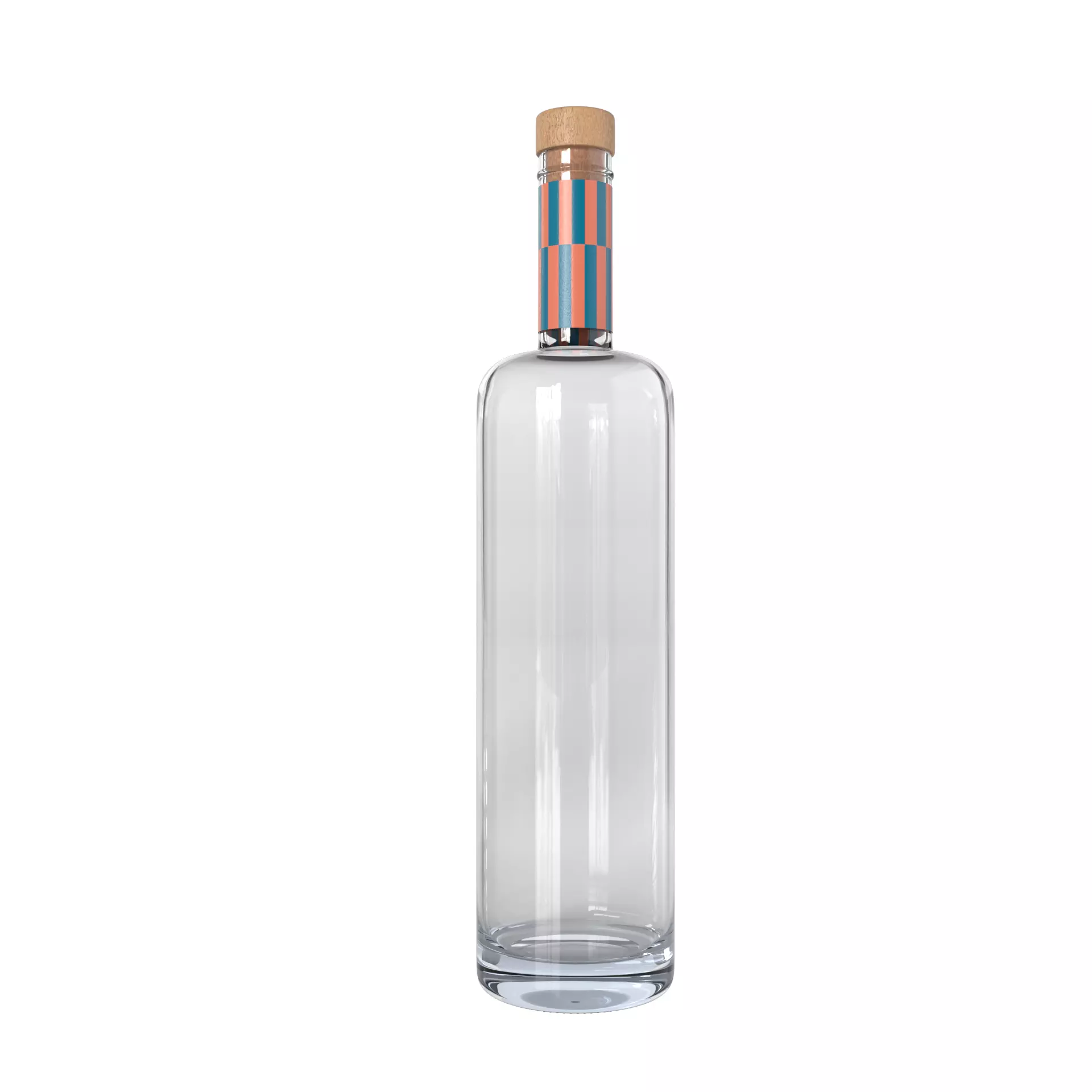 White Wine Bottle 3D model_1