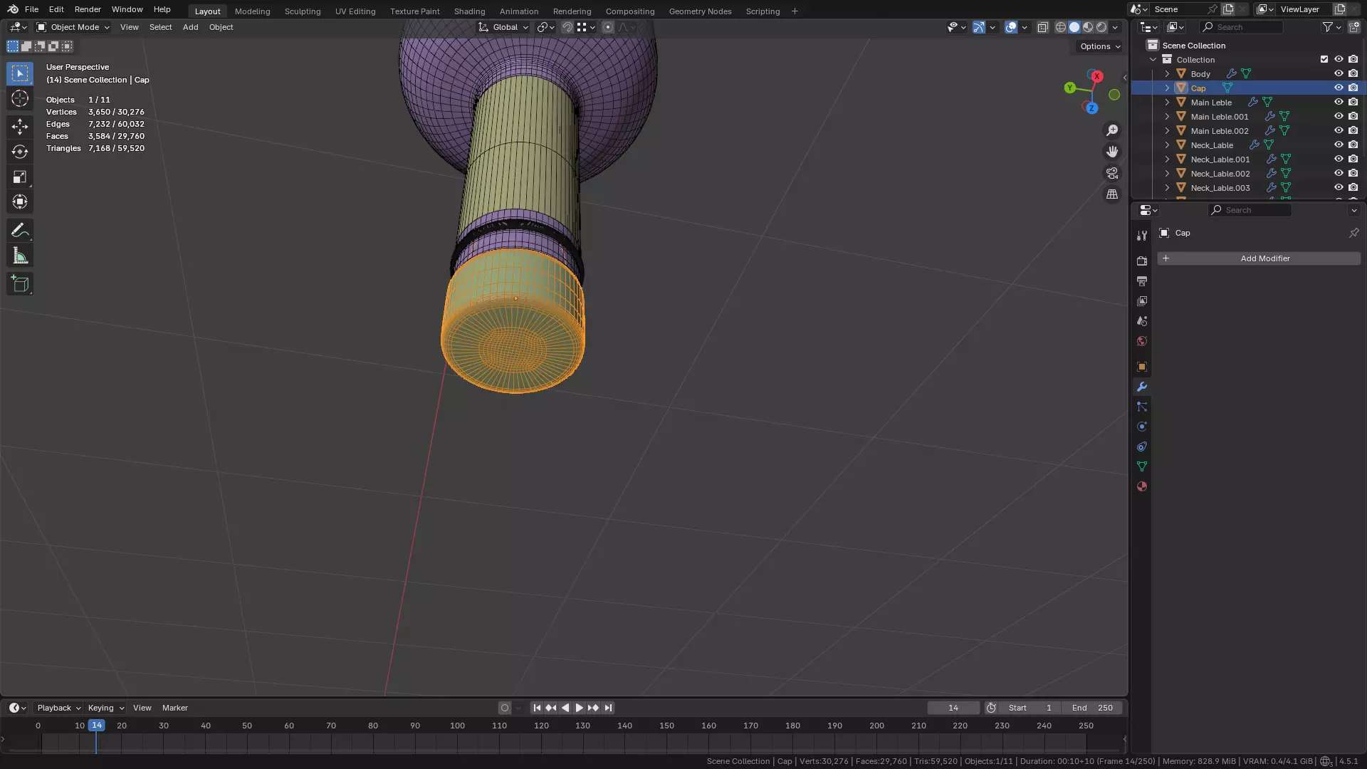 White Wine Bottle 3D model_19