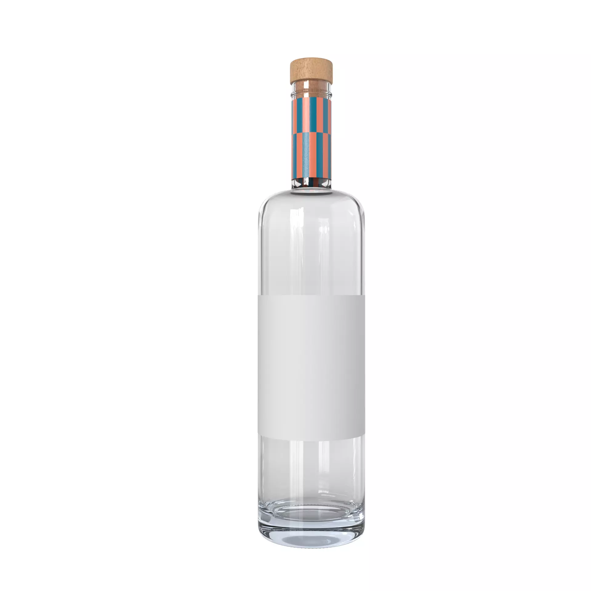 White Wine Bottle 3D model_0
