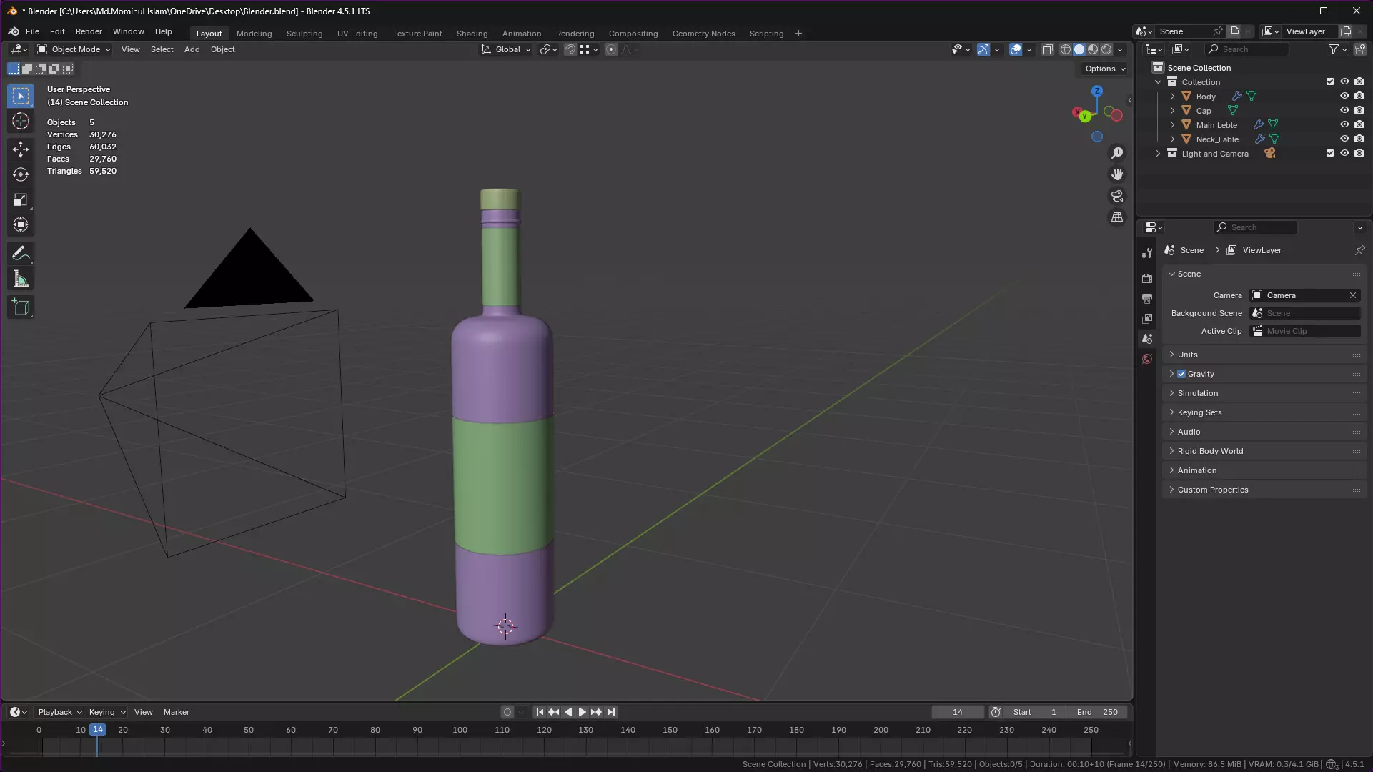 White Wine Bottle 3D model_38