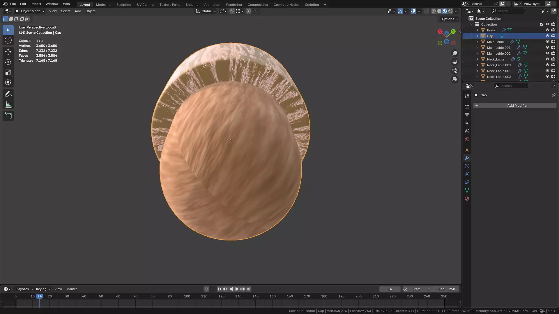 White Wine Bottle 3D model_27