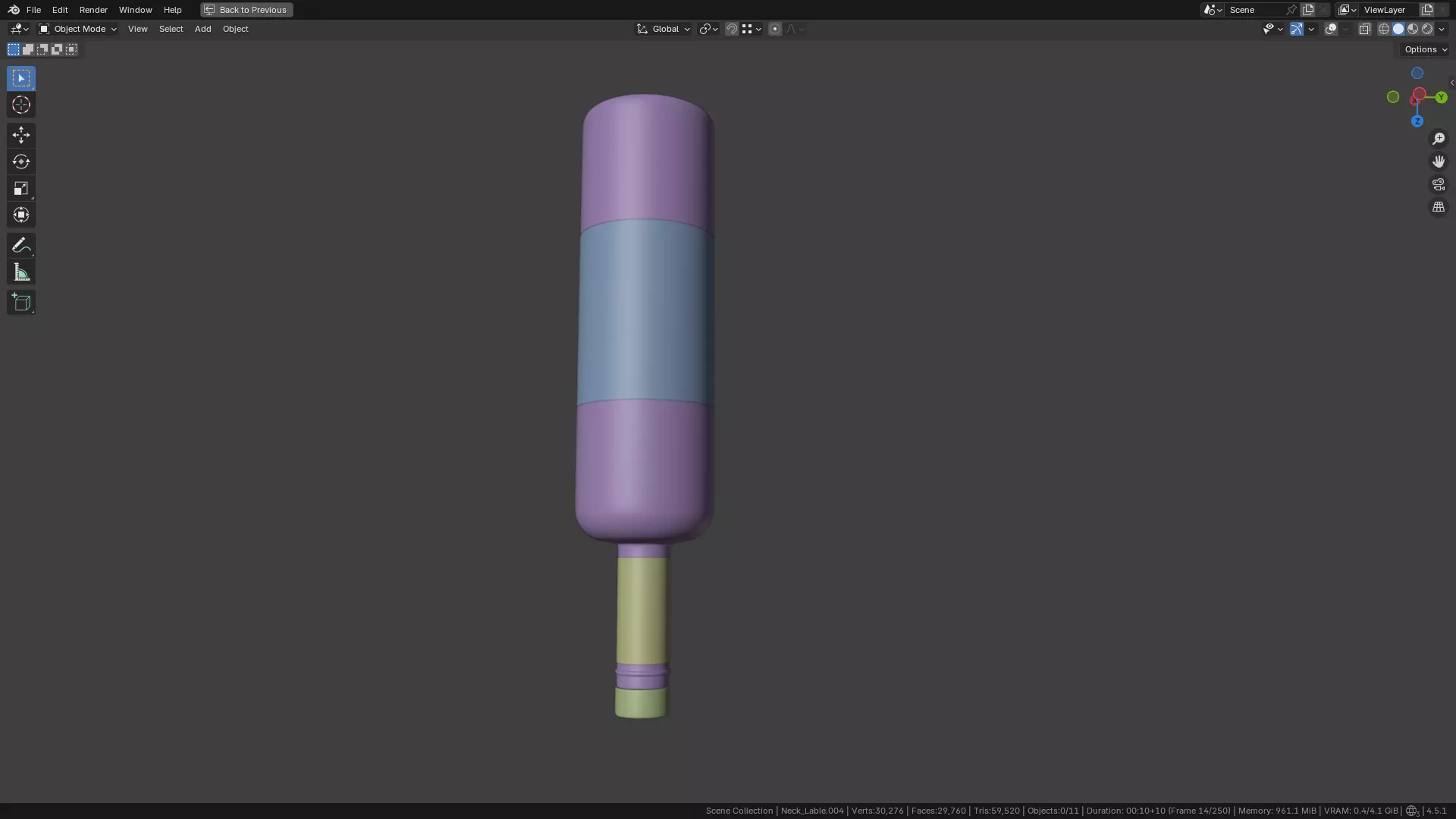 White Wine Bottle 3D model_11