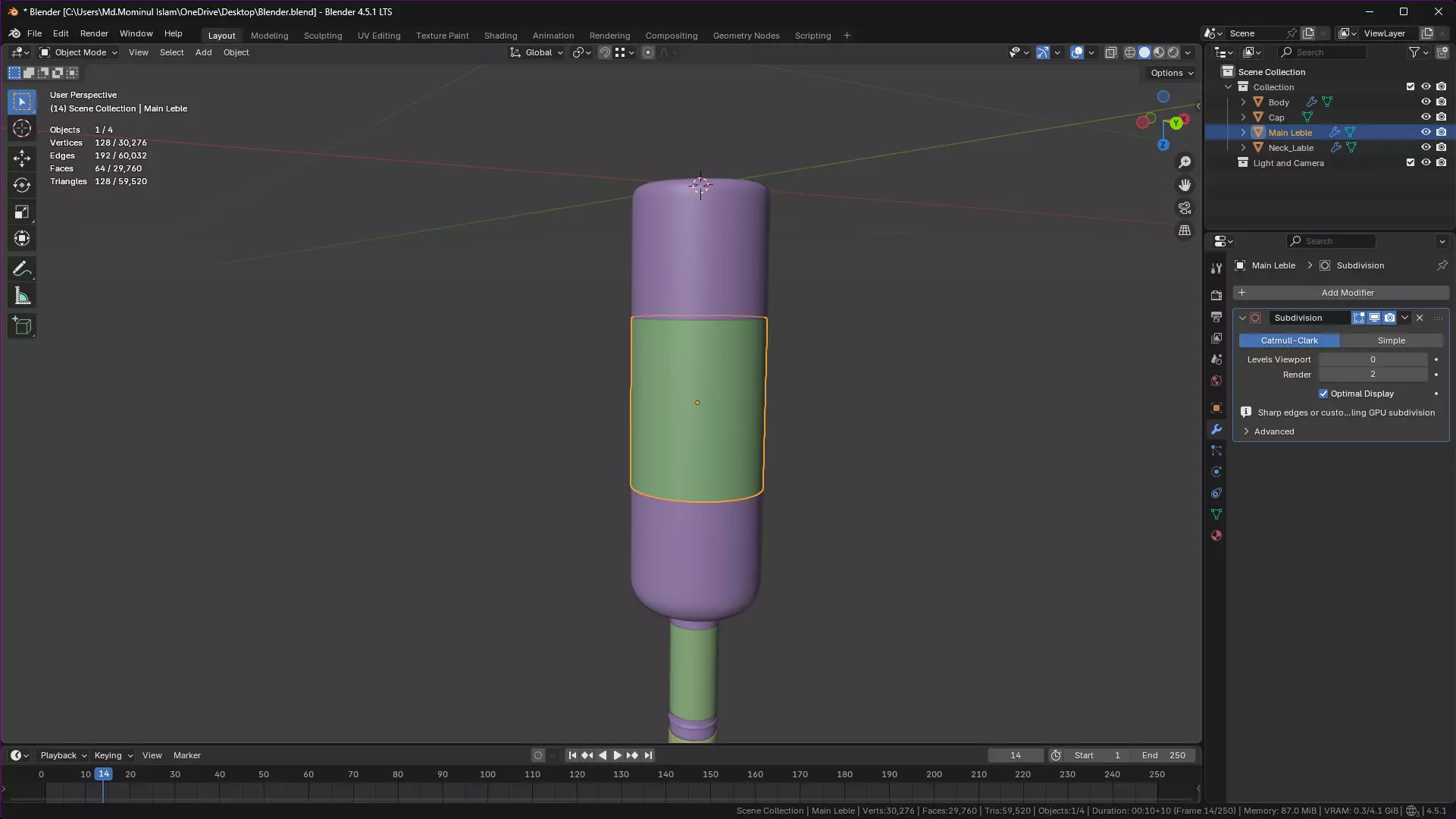White Wine Bottle 3D model_34