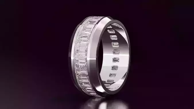 Channel Set Emerald Eternity Ring N10 3725CT EU54