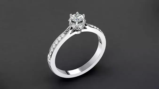Engagement Ring Round Diamonds 0012
