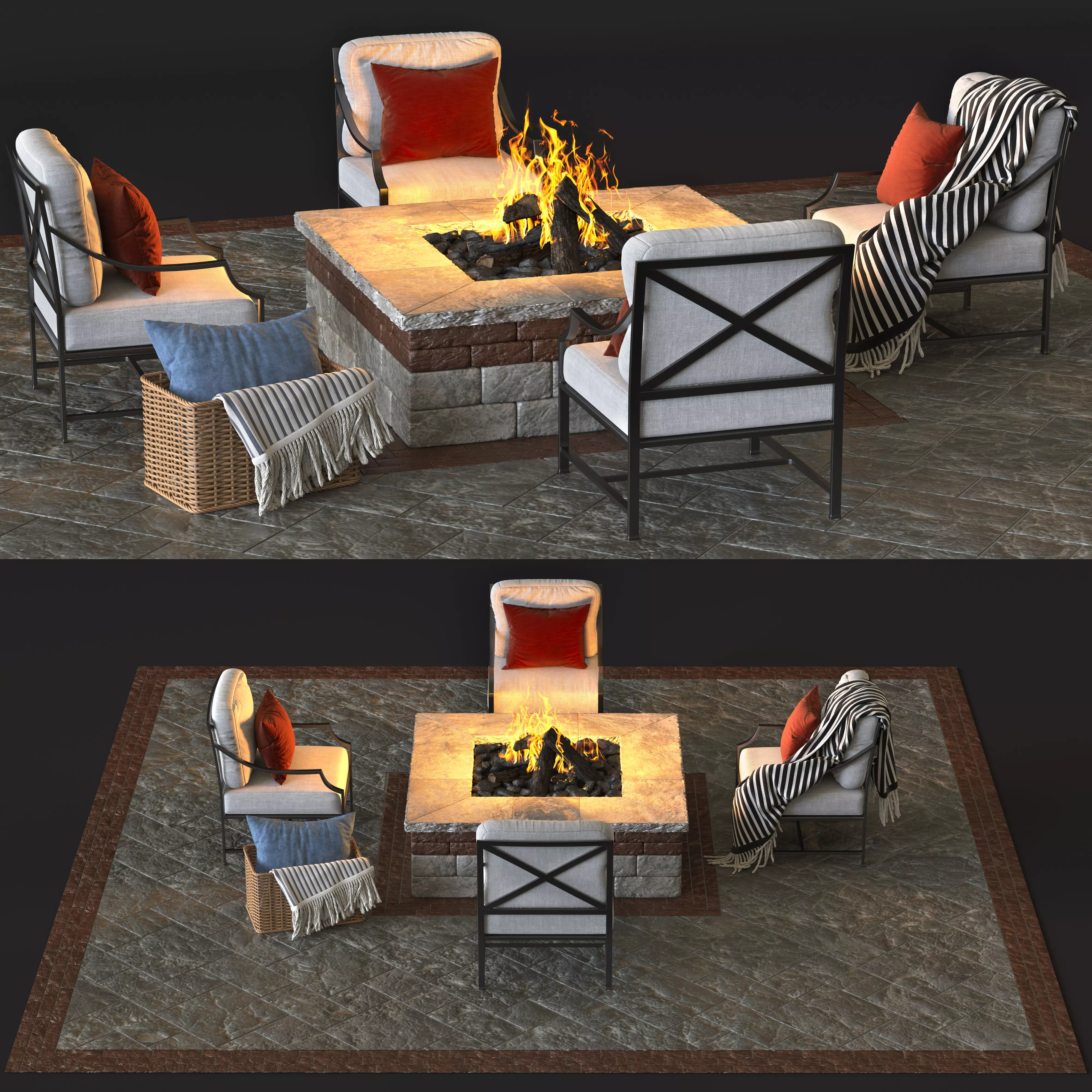 Lounge area and  fire pit 2 3D model_6