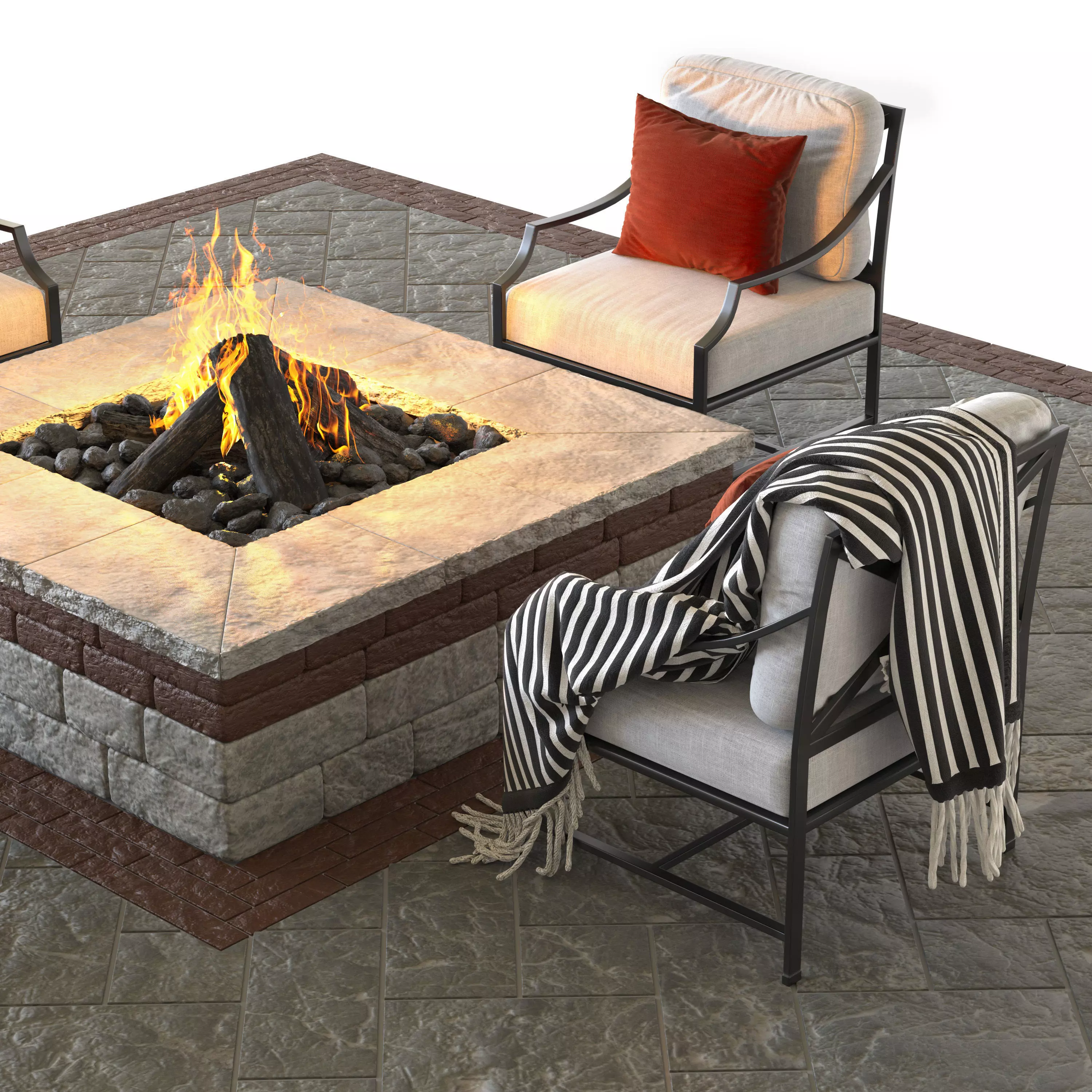 Lounge area and  fire pit 2 3D model_3