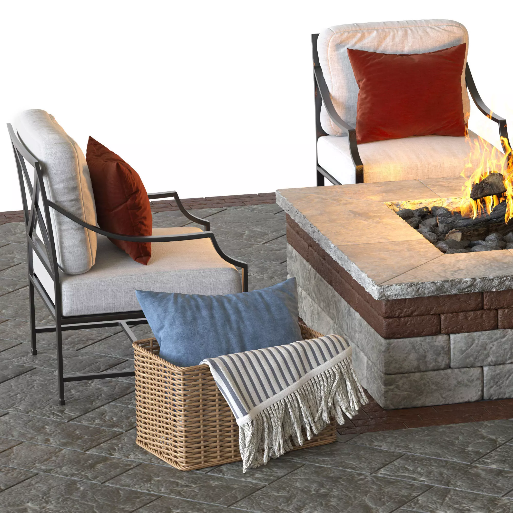 Lounge area and  fire pit 2 3D model_10