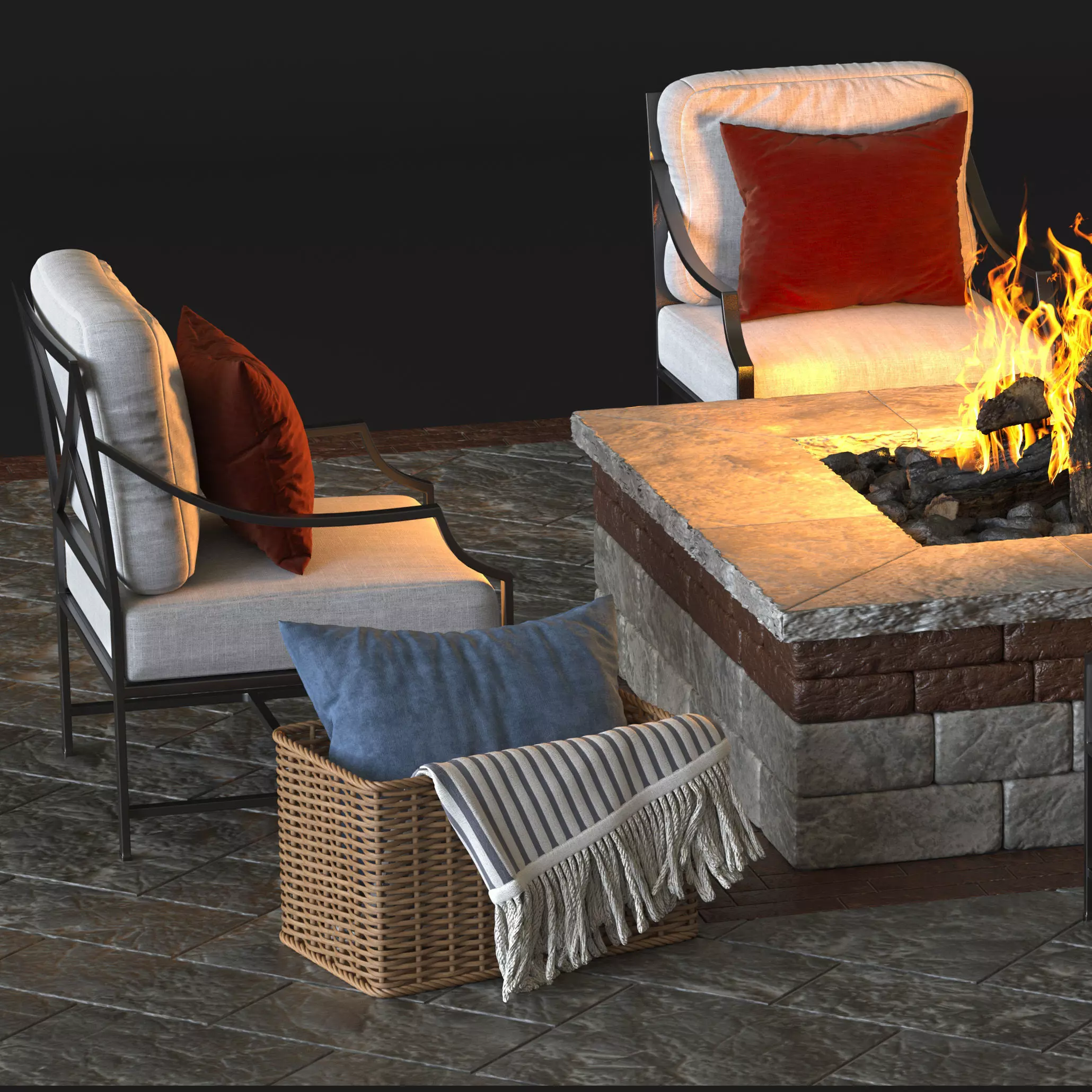 Lounge area and  fire pit 2 3D model_11