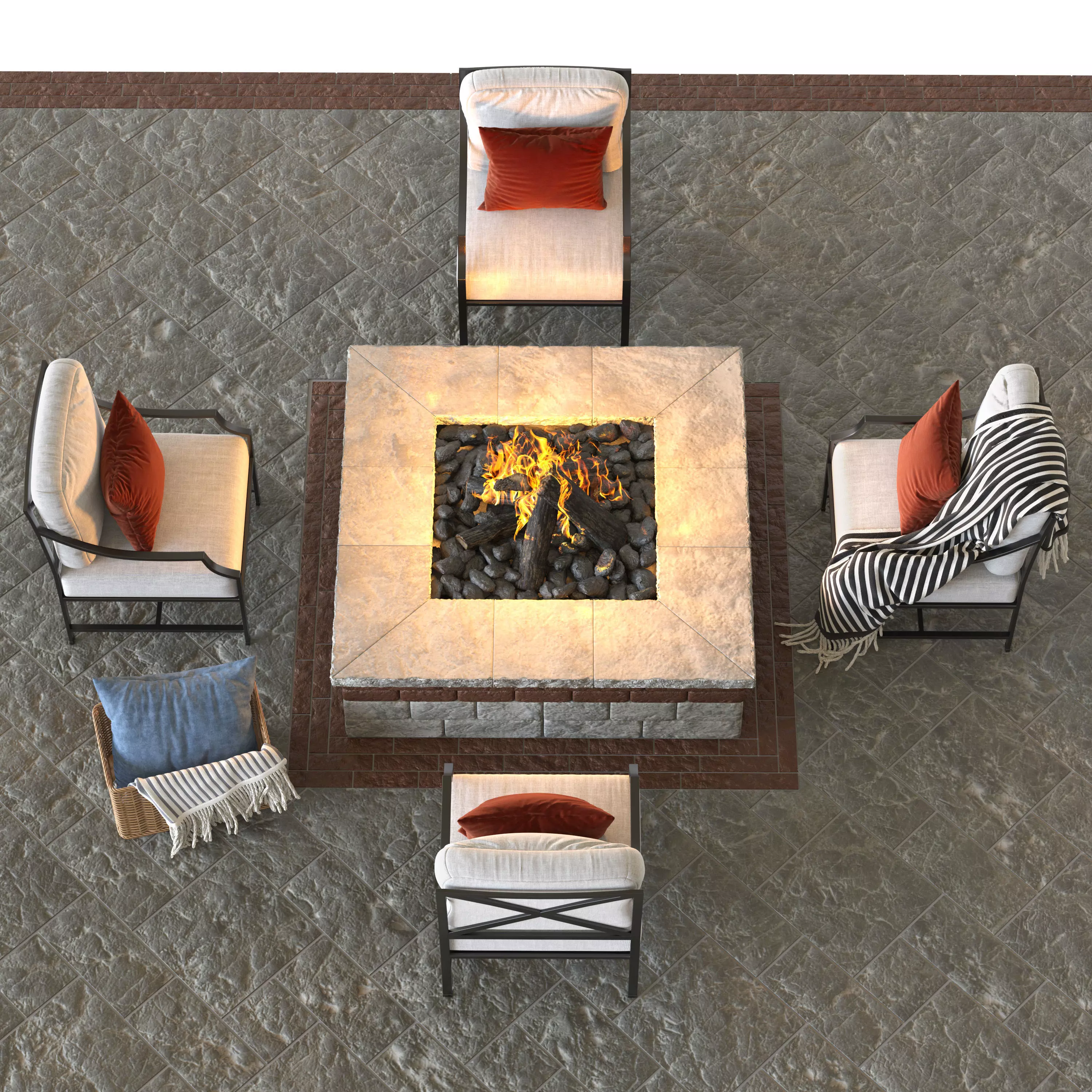 Lounge area and  fire pit 2 3D model_4