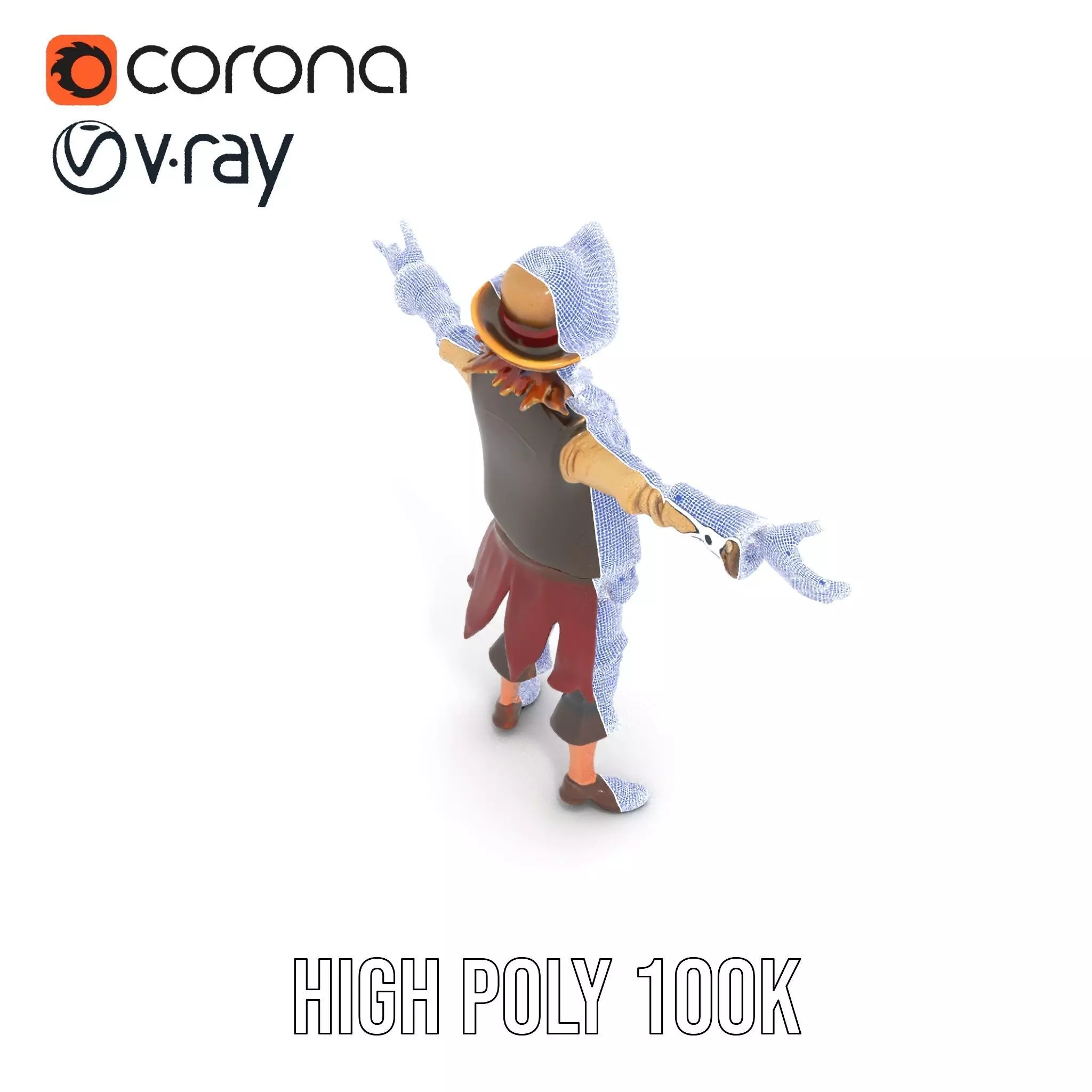 Pirate Character Model Pack with Detailed Textures Low-poly 3D model_32