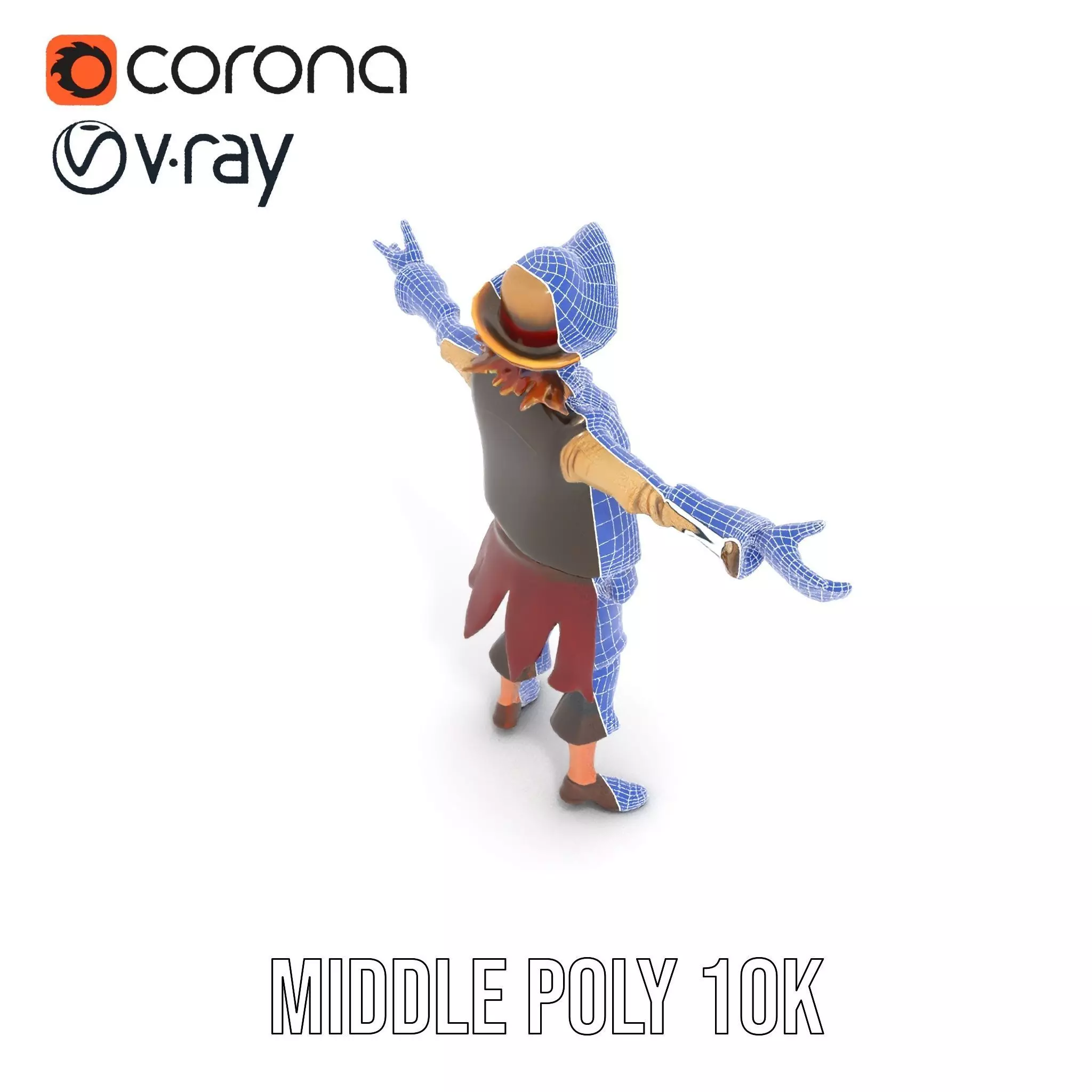 Pirate Character Model Pack with Detailed Textures Low-poly 3D model_23