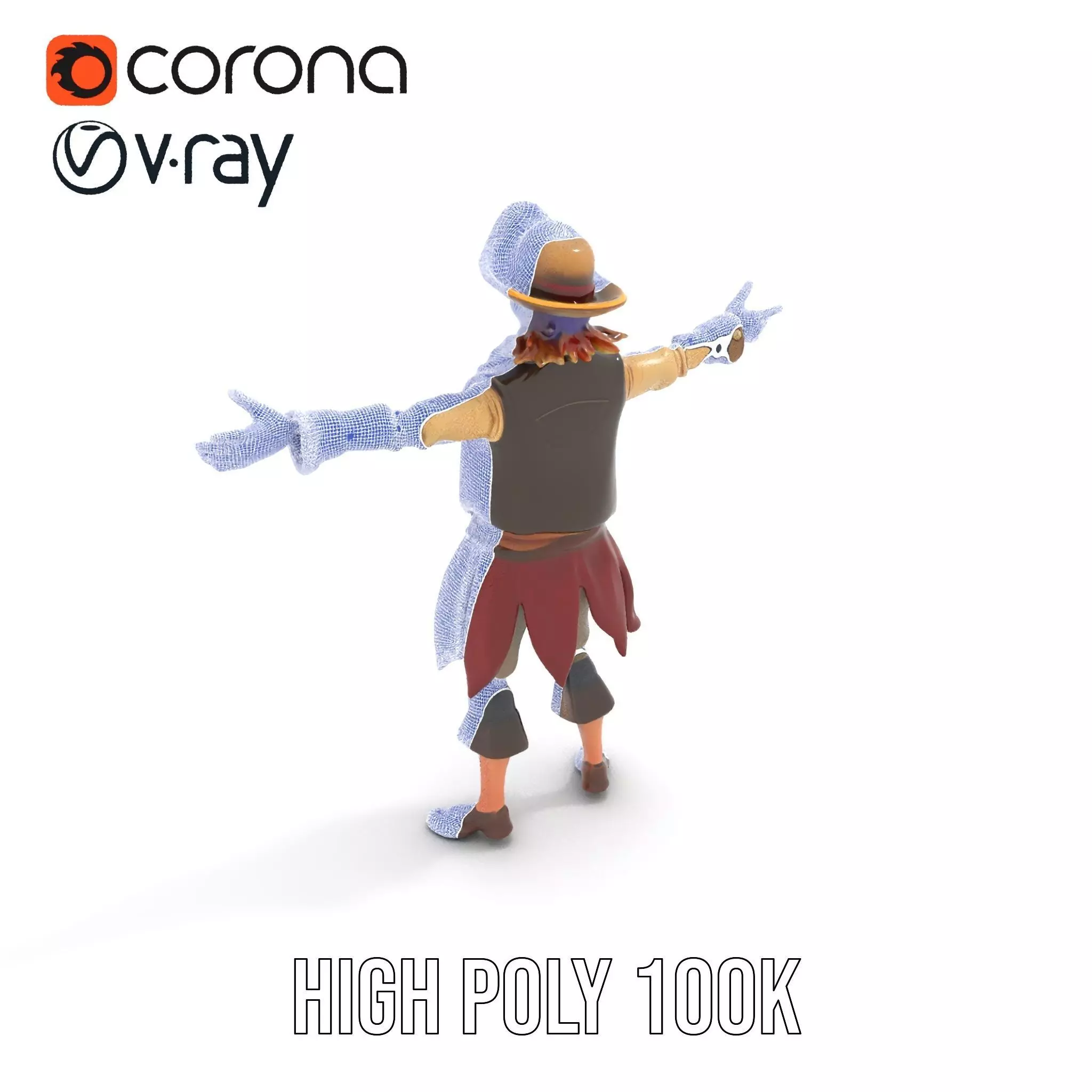 Pirate Character Model Pack with Detailed Textures Low-poly 3D model_33