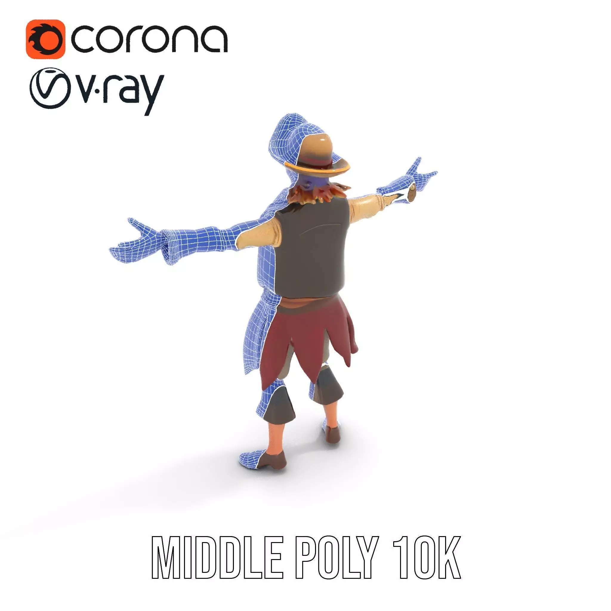 Pirate Character Model Pack with Detailed Textures Low-poly 3D model_18