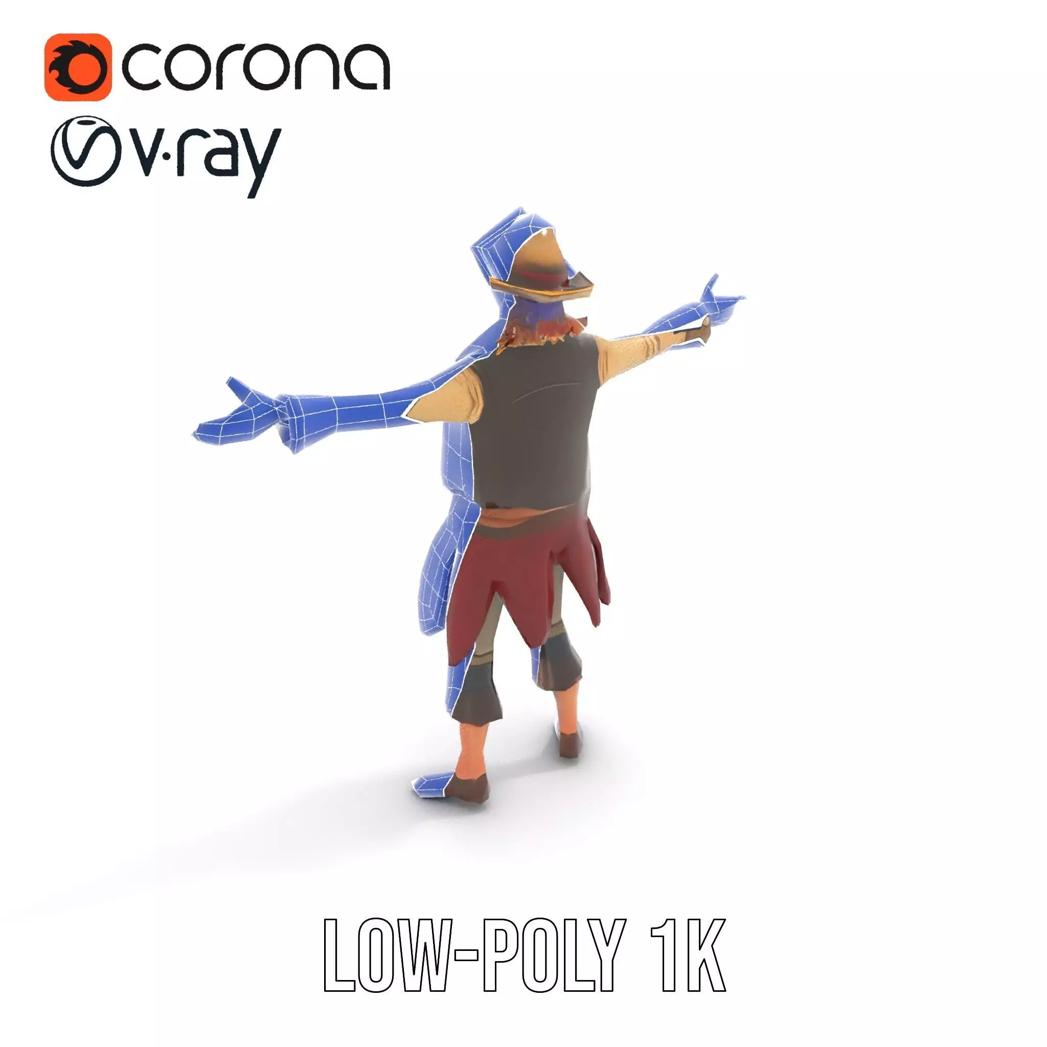Pirate Character Model Pack with Detailed Textures Low-poly 3D model_22