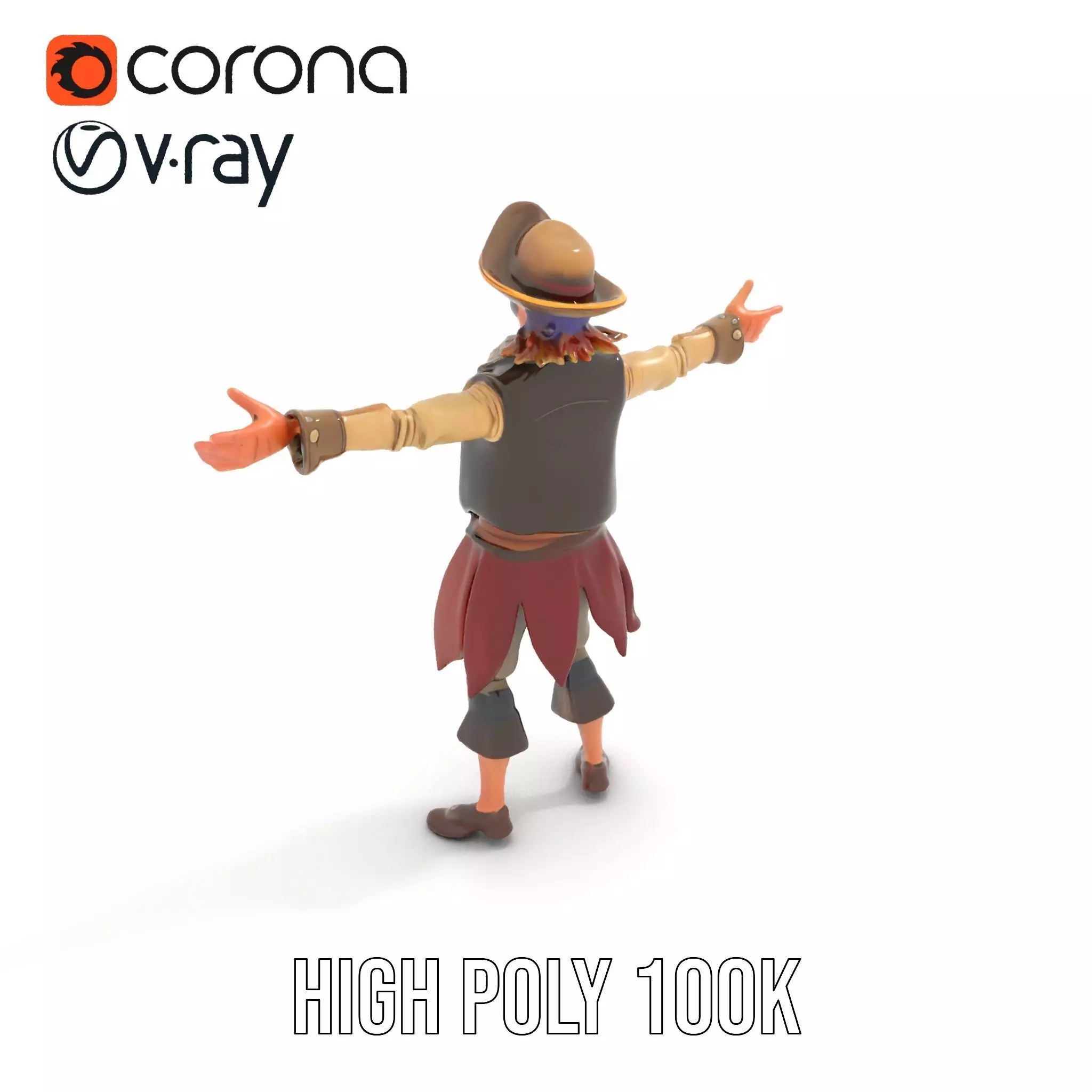 Pirate Character Model Pack with Detailed Textures Low-poly 3D model_17