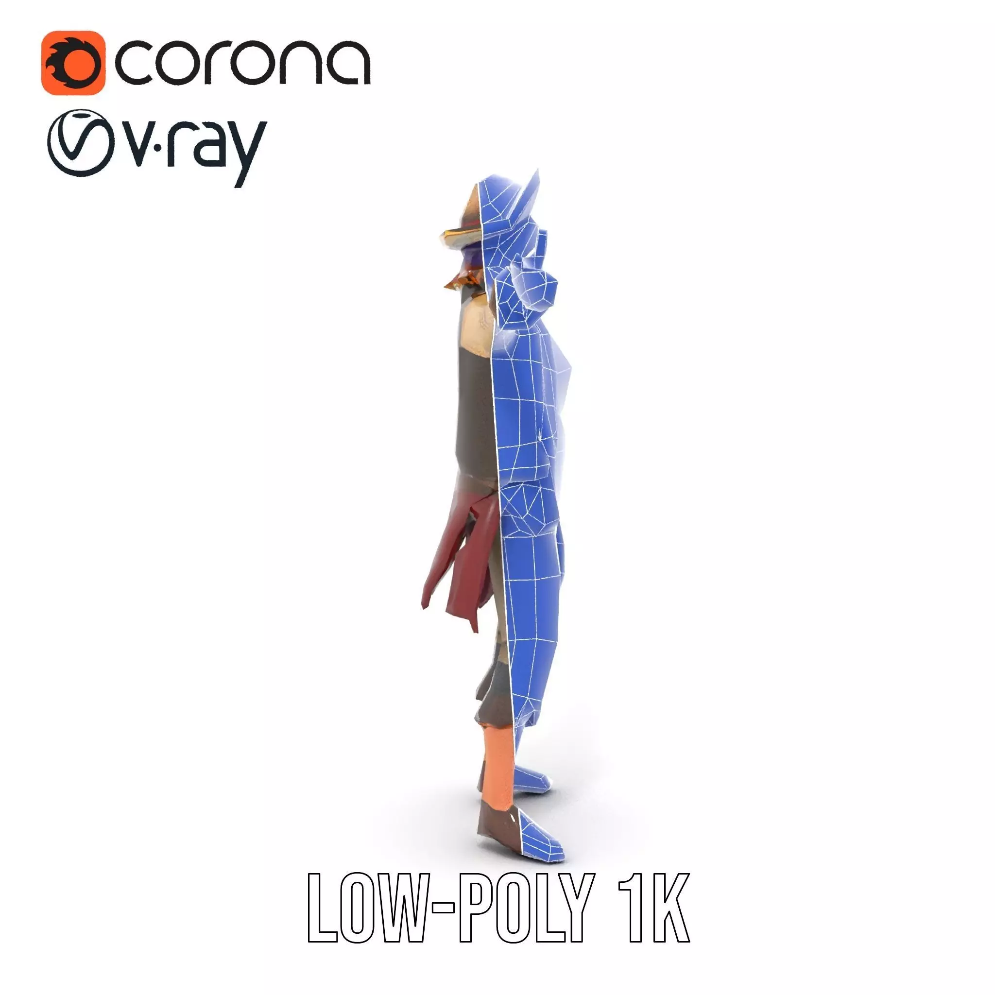 Pirate Character Model Pack with Detailed Textures Low-poly 3D model_30