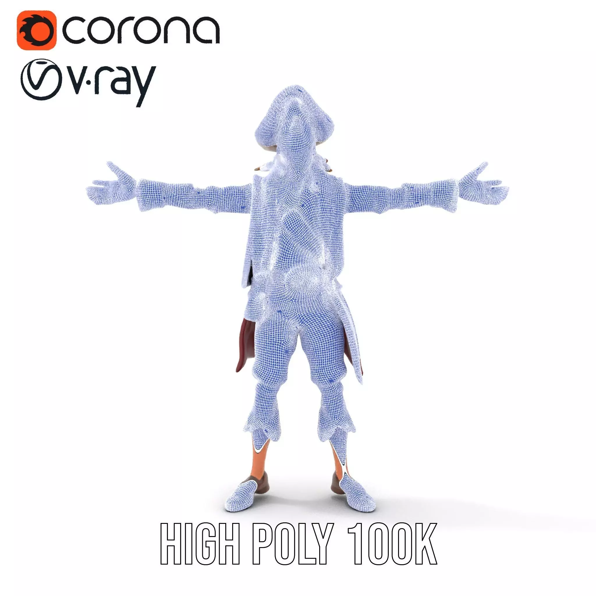 Pirate Character Model Pack with Detailed Textures Low-poly 3D model_31