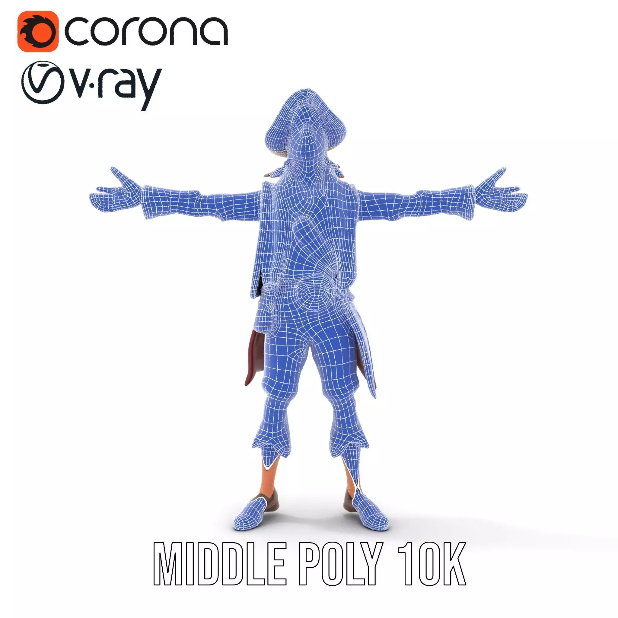 Pirate Character Model Pack with Detailed Textures Low-poly 3D model_26