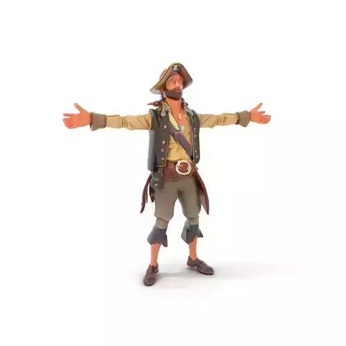 Pirate Character Model Pack with Detailed Textures Low-poly 3D model