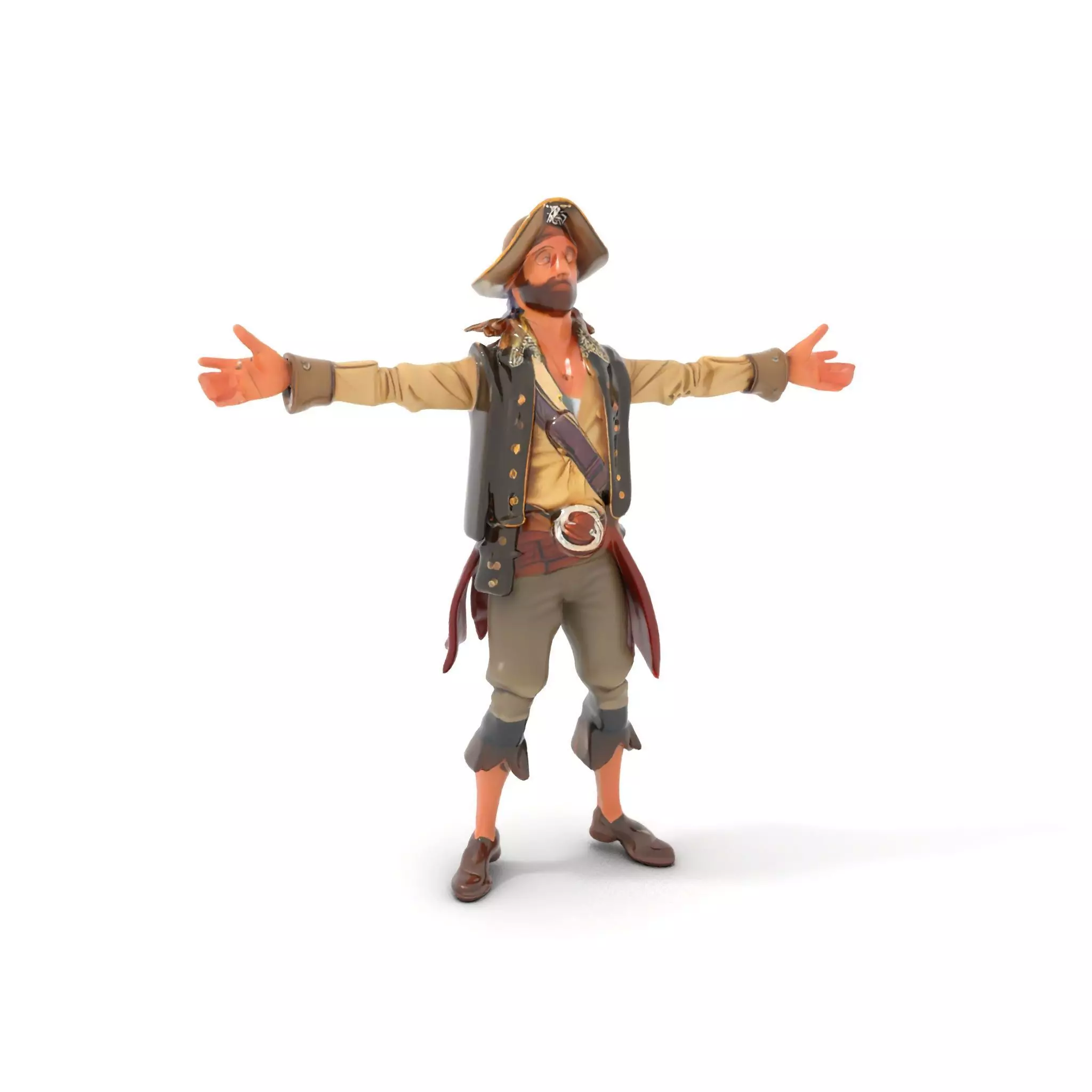 Pirate Character Model Pack with Detailed Textures Low-poly 3D model_0