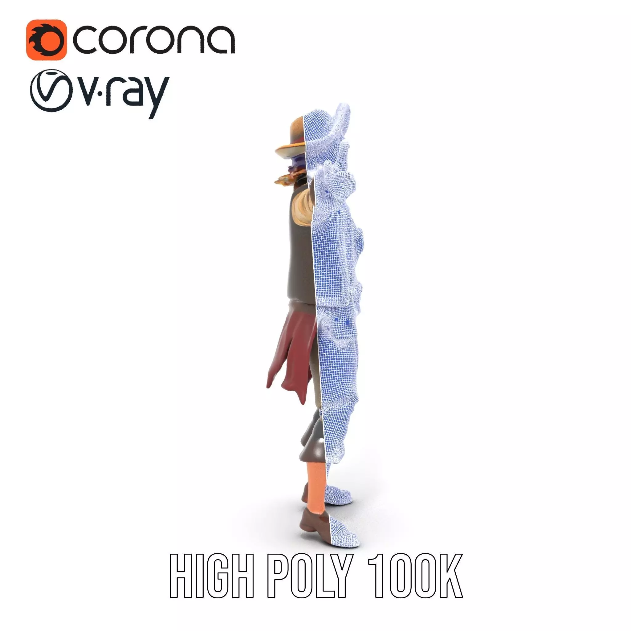 Pirate Character Model Pack with Detailed Textures Low-poly 3D model_25