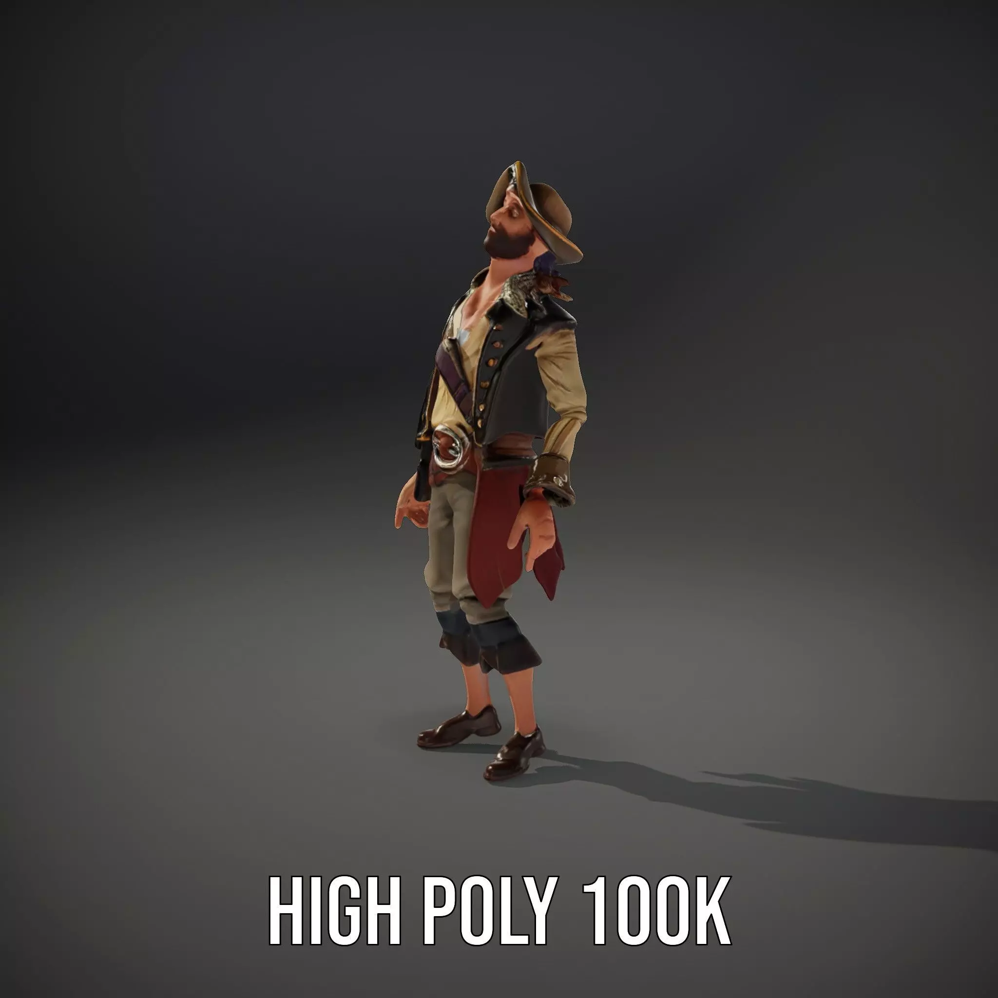 Pirate Character Model Pack with Detailed Textures Low-poly 3D model_34